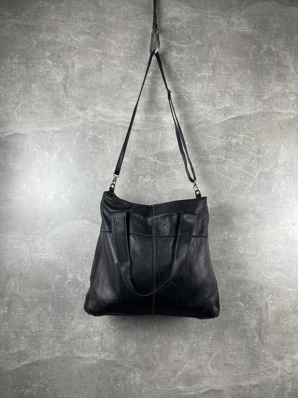 Other Avant Garde Hobo Minimalist Italian Leather Tote Bag Black Size ONE SIZE - 5 Thumbnail