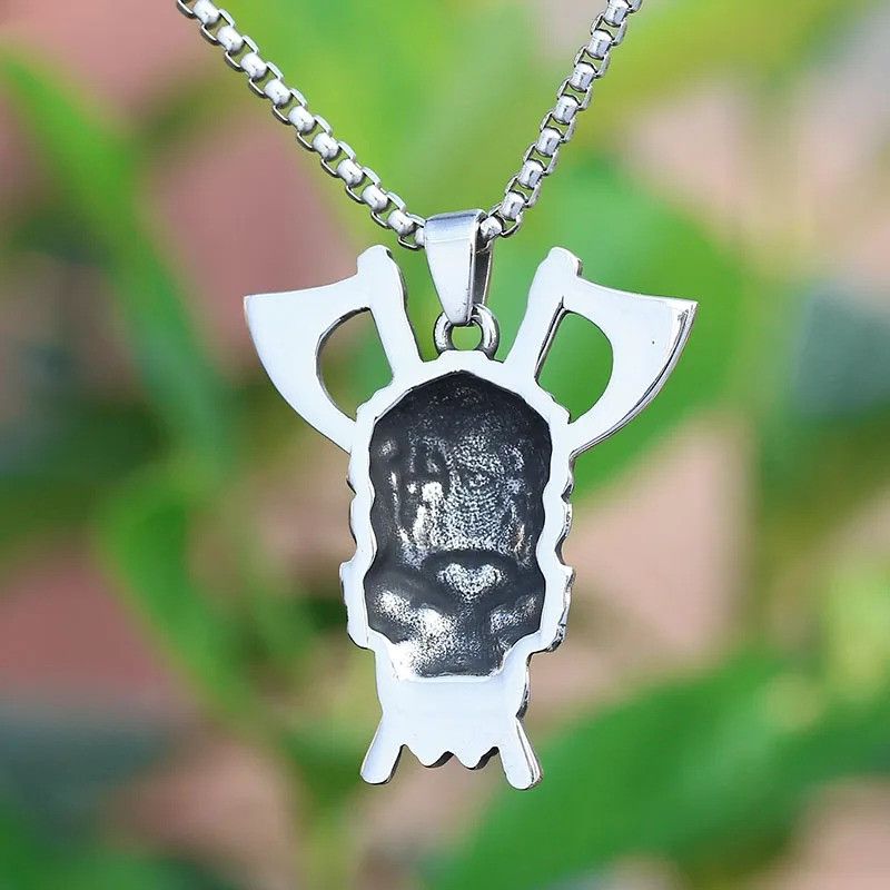 Japanese Brand × Jewelry Skull With Axe Pendant Necklace 2025 Size ONE SIZE - 2 Thumbnail