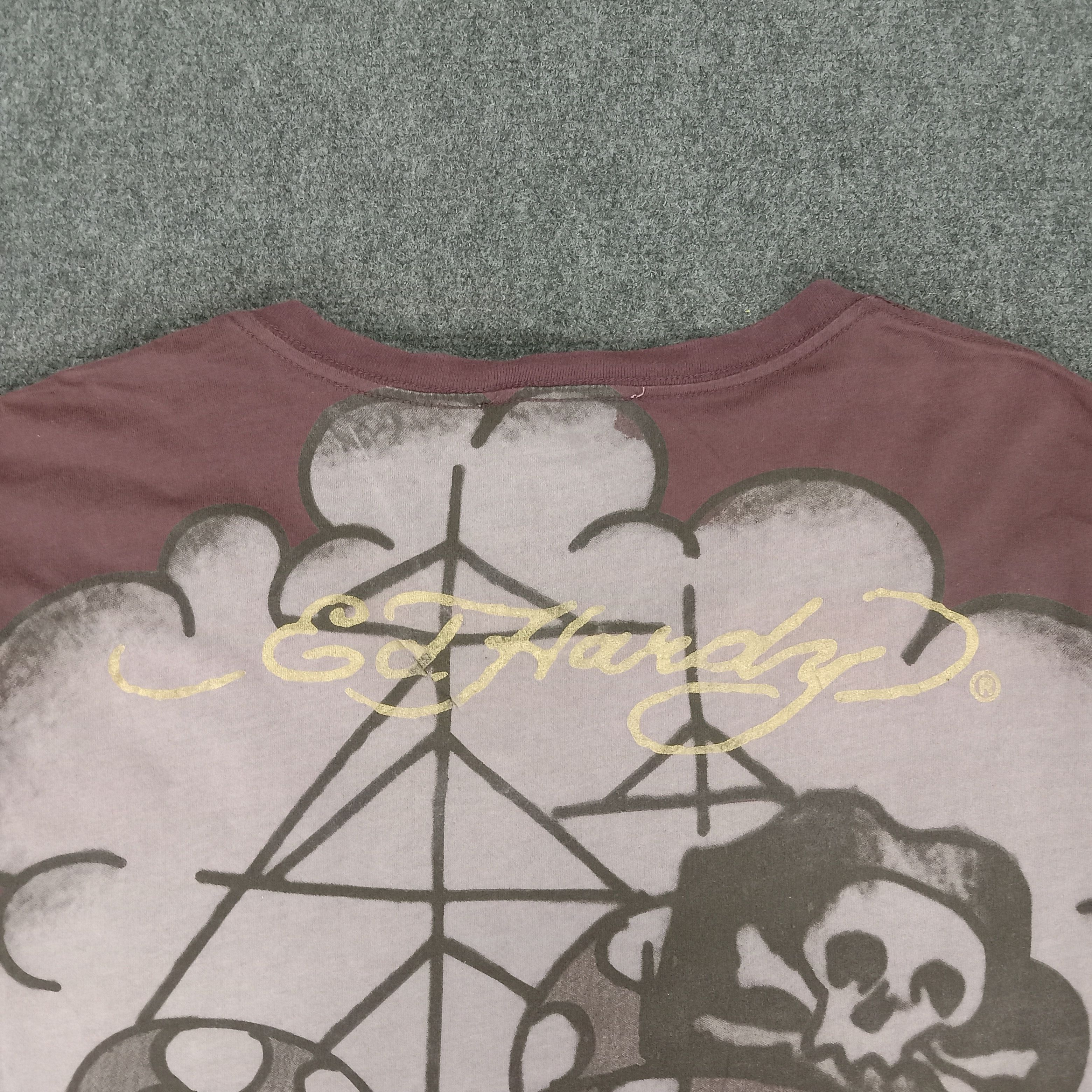 Christian Audigier × Ed Hardy × Vintage Ed Hardy by Christian Audiger Skull Art Tshirt Size US L / EU 52-54 / 3 - 7 Thumbnail