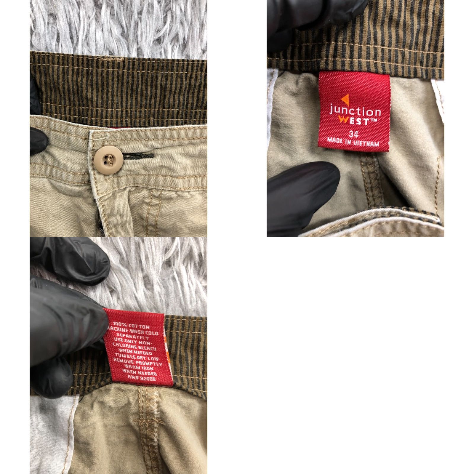 Vintage Junction West Cargo Shorts Mens Size 34 Mid Rise Beige Medium Wash Size US 34 / EU 50 - 8 Thumbnail