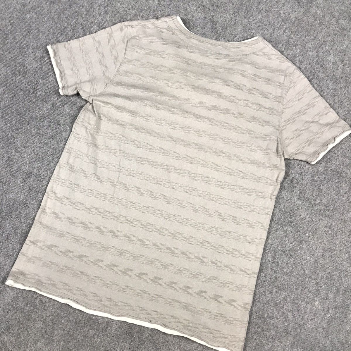 Beams Plus × Designer × Japanese Brand BEAMS STRIPED DESIGN DOUBLE TSHIRT STYLE Size US M / EU 48-50 / 2 - 6 Thumbnail