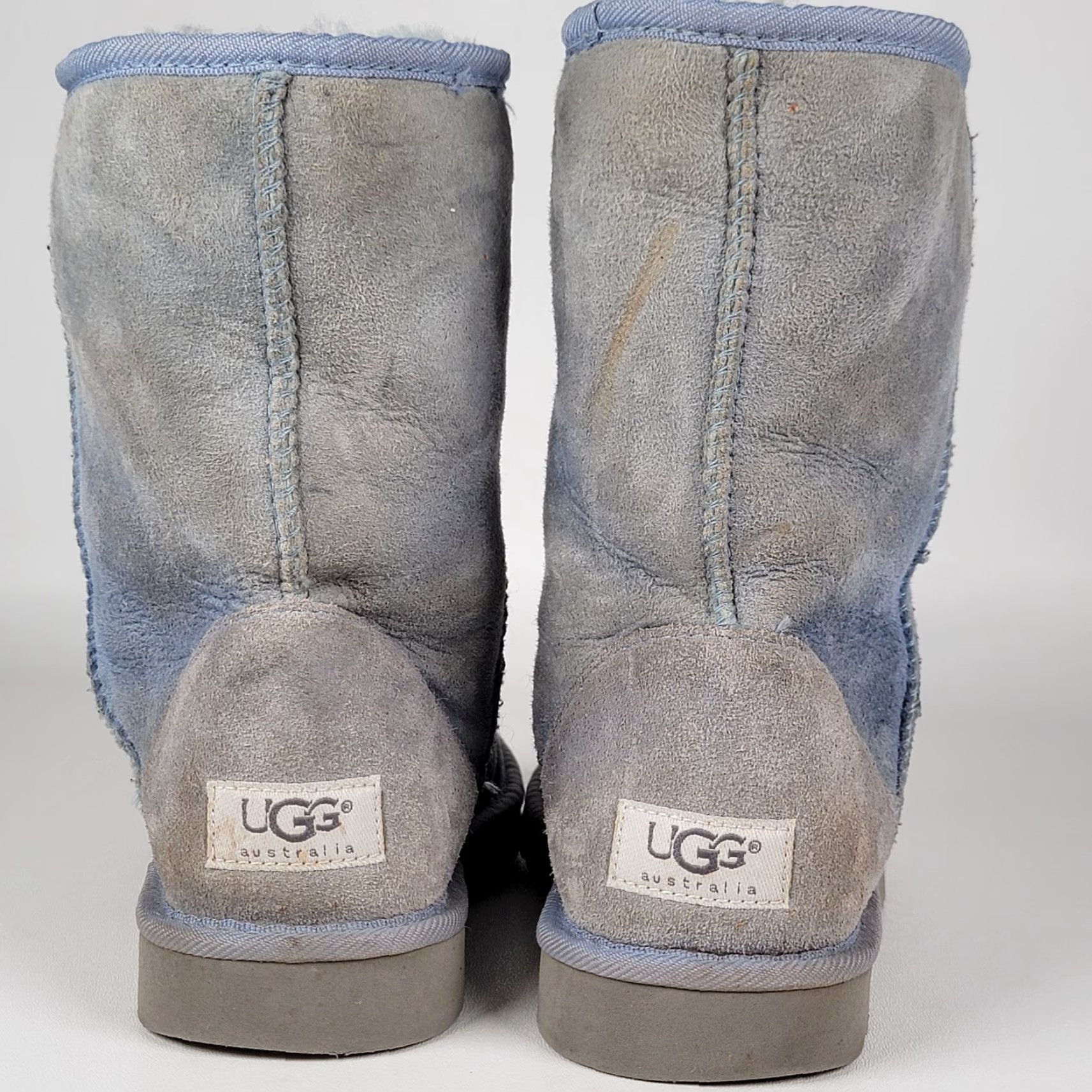 Ugg UGG Classic Short Boots Womens Size 7 Suede Light Blue Shearling Wool Lined Winter Casual Size 28" / US 6 / IT 42 - 7 Thumbnail