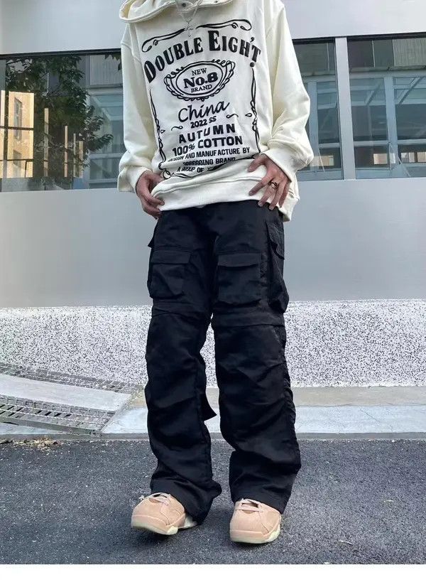 Japanese Brand VIBE Black Cargo Utility Pants Size US 30 / EU 46 - 6 Thumbnail