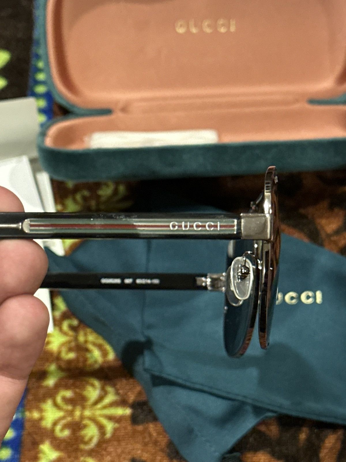 Gucci Gucci Aviator Sunglasses – Silver Frame / Grey Lenses Size ONE SIZE - 4 Thumbnail