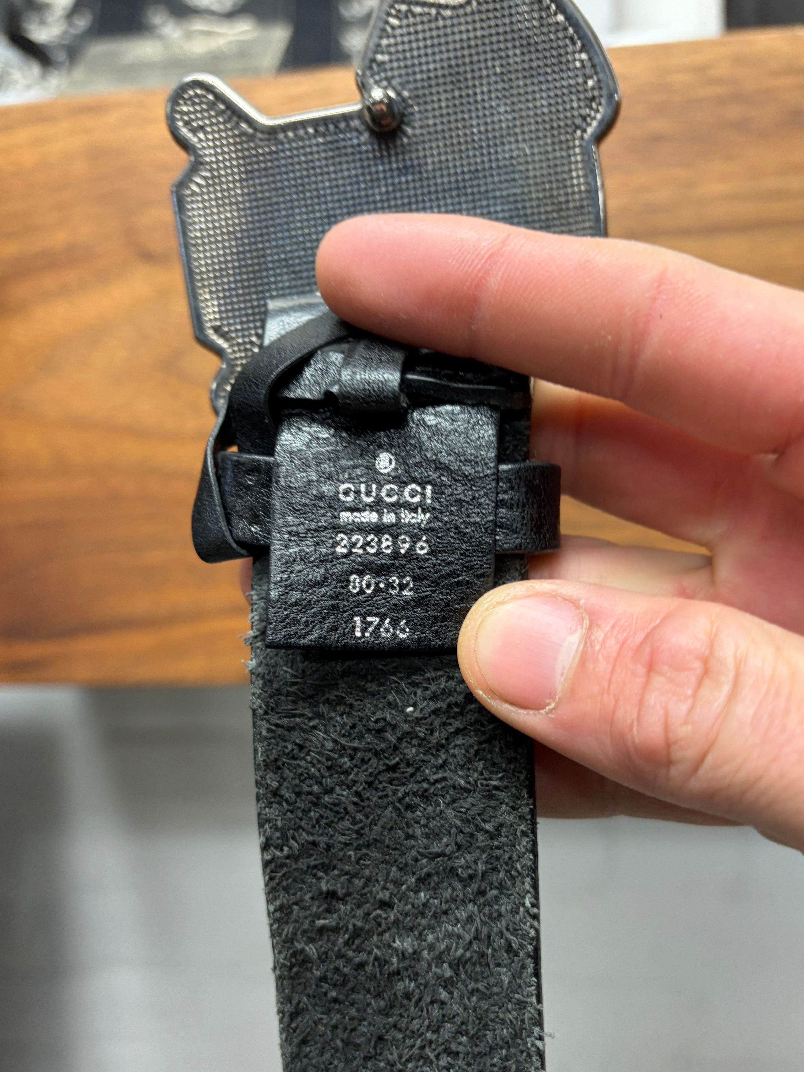 Gucci Gucci ‘Baseball Logo’ Black Leather Belt Size ONE SIZE - 4 Thumbnail