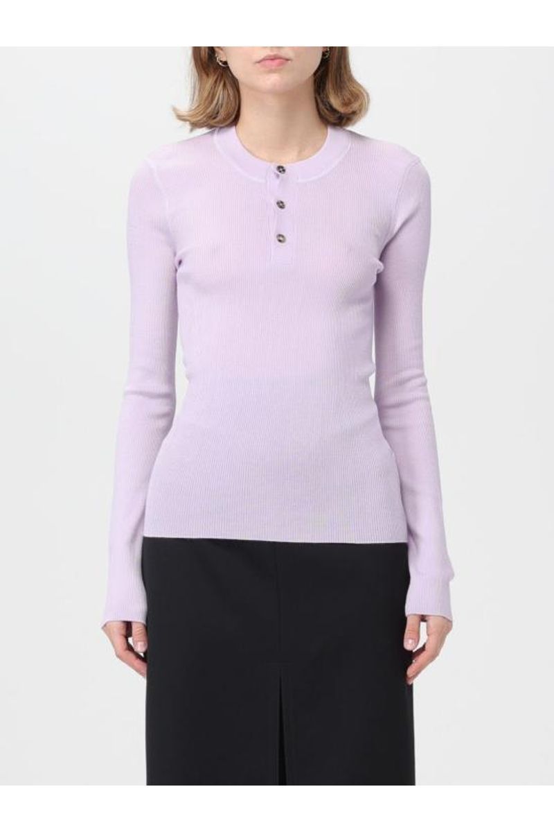 Bottega Veneta o1bcso1str0225 Light Wool Top Sweater in Purple Size L / US 10 / IT 46 - 4 Thumbnail