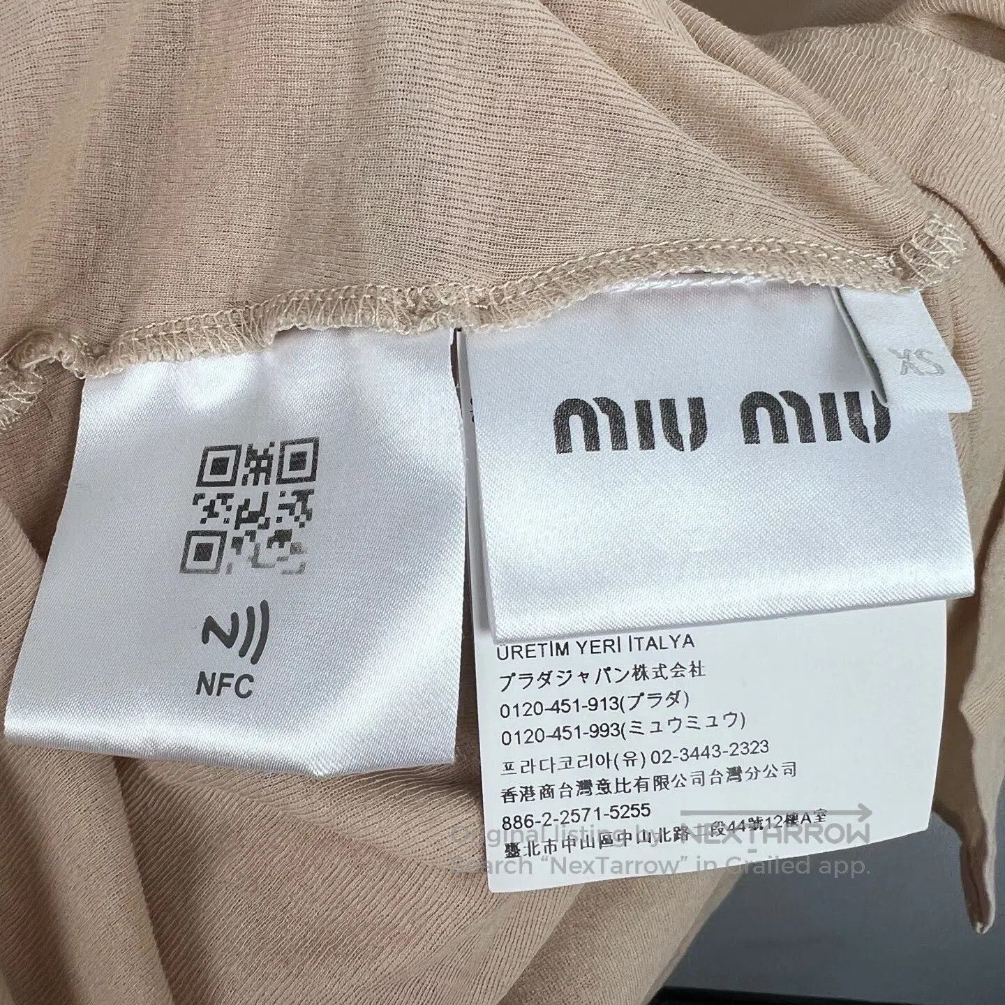 Miu Miu Miu Miu Milk Tea Fitted Long Sleeve Base Layer Top| Size XS / US 0-2 / IT 36-38 - 4 Thumbnail