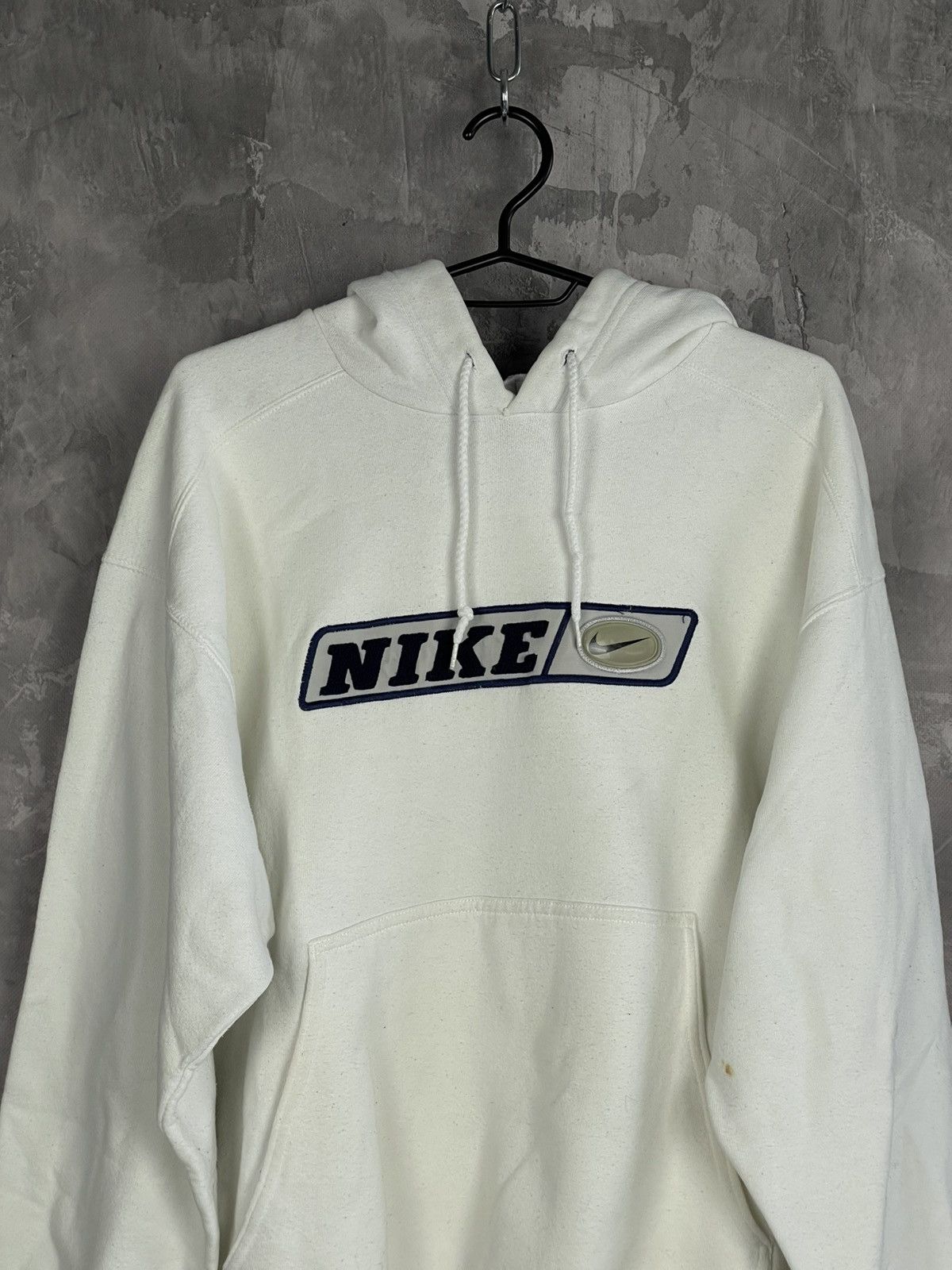 Nike × Vintage Nike Vintage Hoodie Y2K Drill Big Logo Streetwear Size US M / EU 48-50 / 2 - 2 Thumbnail