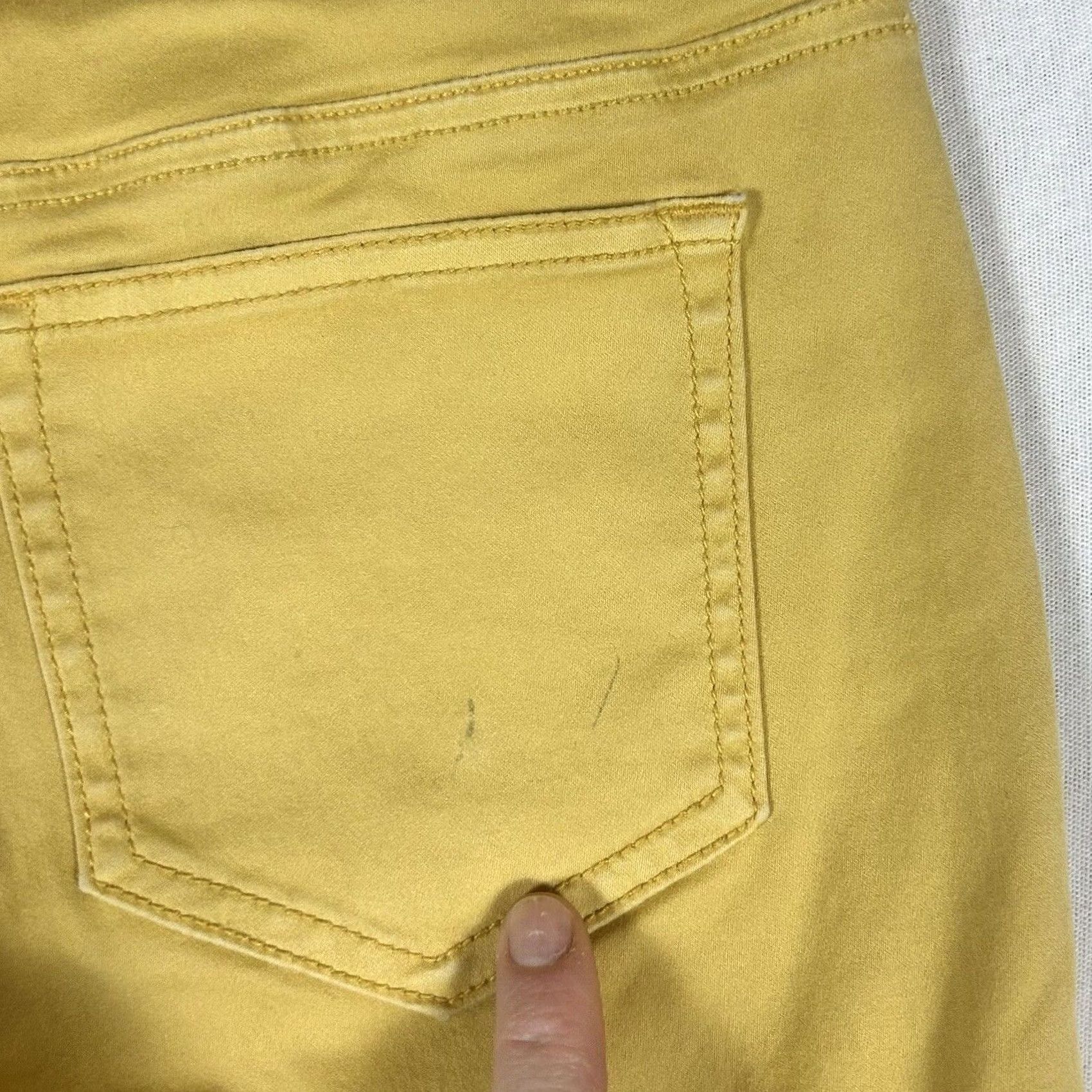 Vintage Maurices Skinny Pants Womens Size S Cotton Blend Yellow Pockets Stretch Jegging Front Flat Zipper Button Size 38" / US 16 / IT 52 - 2 Thumbnail