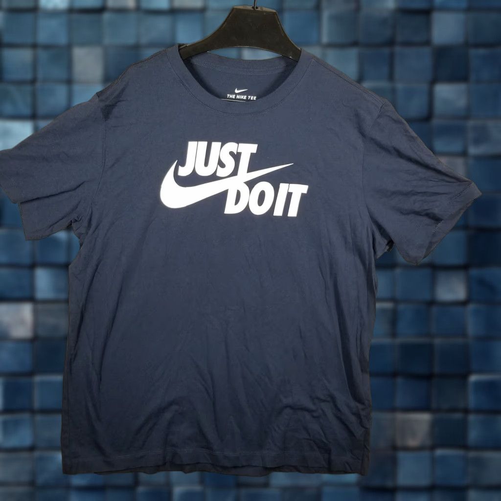 Nike Nike T-Shirt Mens XL Blue Just Do It Swoosh Logo Graphic Tee Sports Casual Size US XL / EU 56 / 4 - 1 Thumbnail