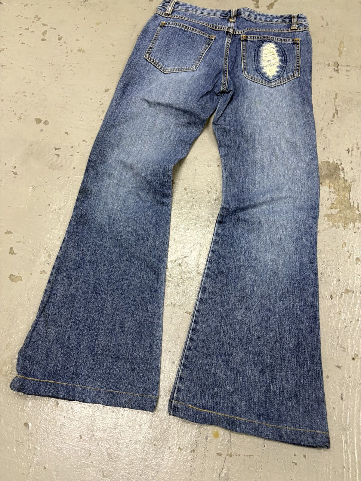 If Six Was Nine Beast Flared Distress Denim Jeans Size US 28 / EU 44 - 9 Thumbnail