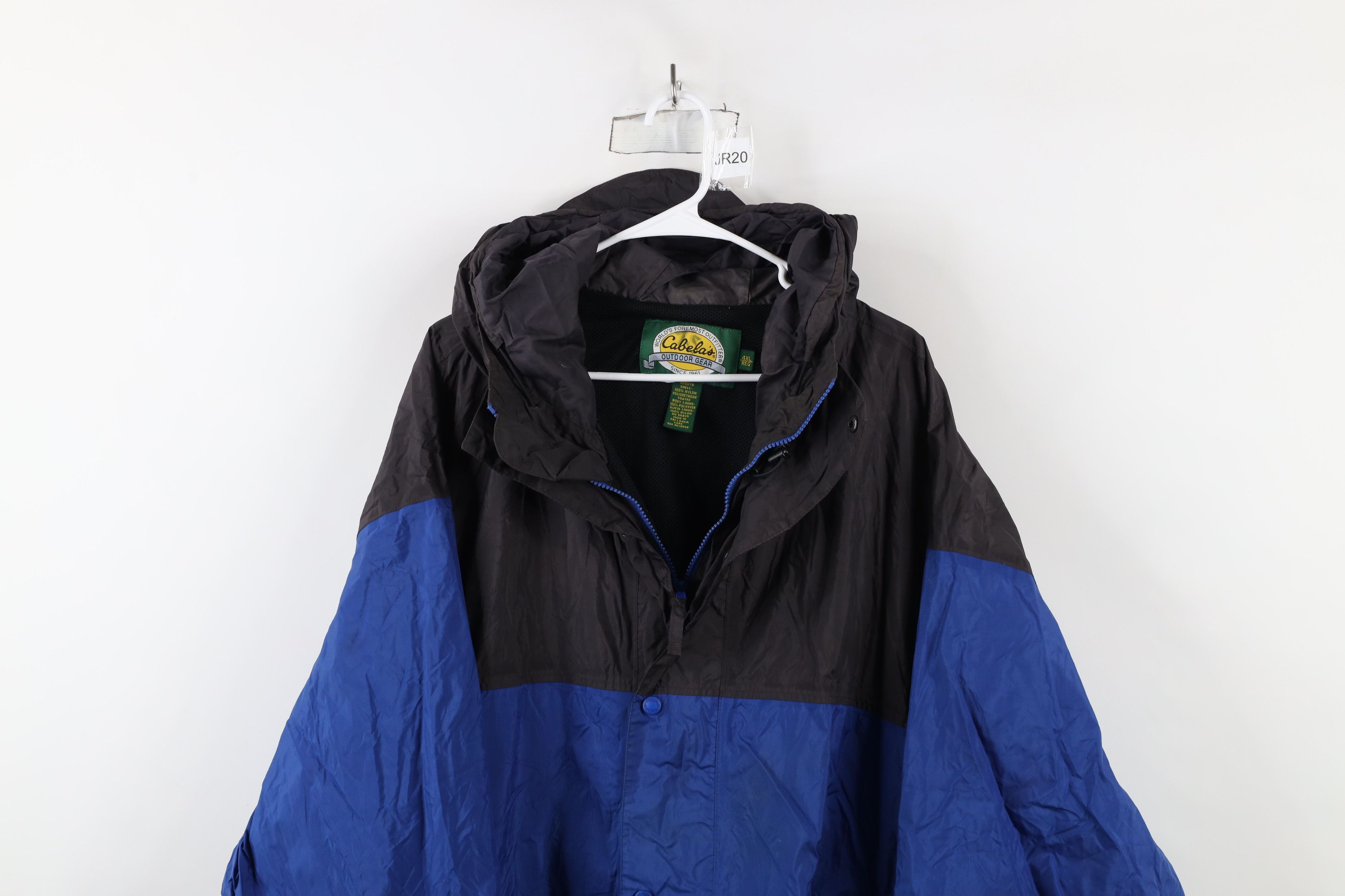 Cabelas × Vintage Vintage Cabelas Packable Hooded Rain Jacket Windbreaker Blue Size US XXL / EU 58 / 5 - 2 Thumbnail