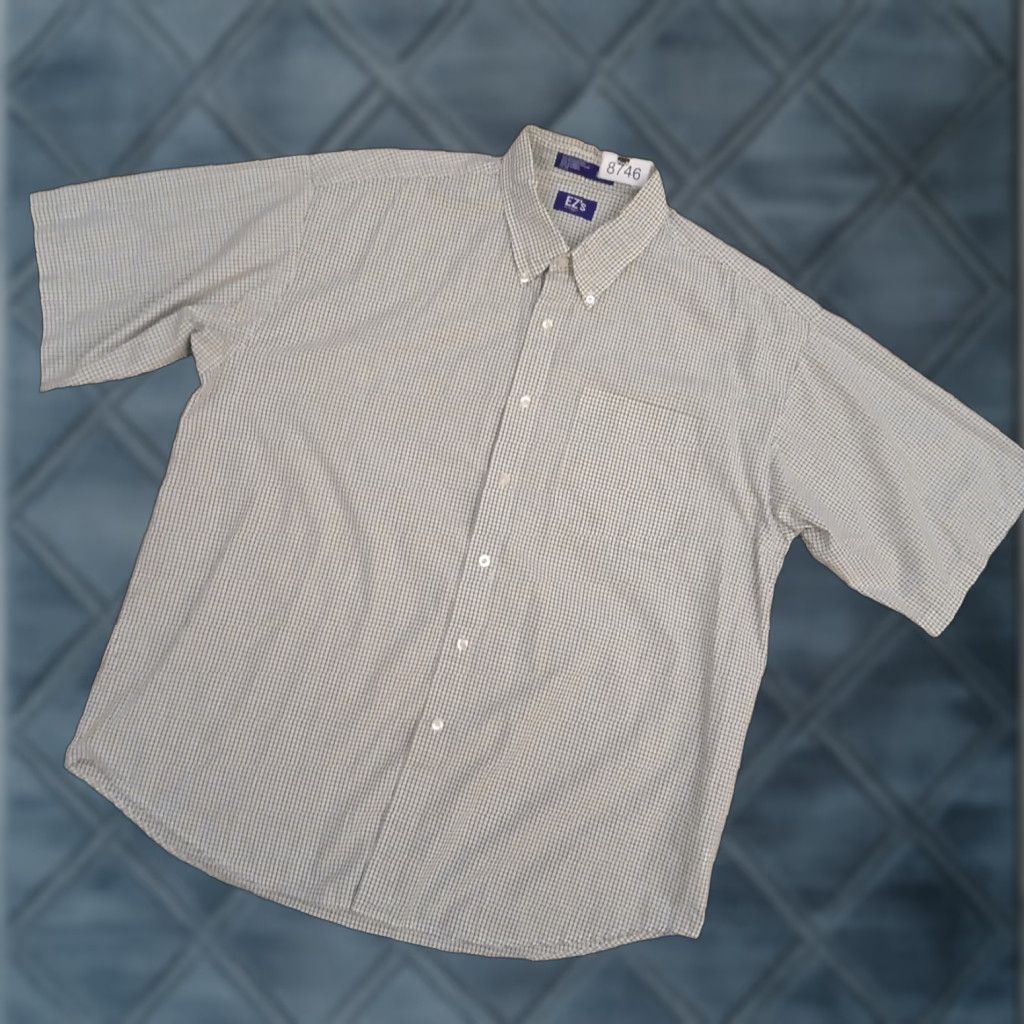 Haggar Haggar Shirt Mens XL Green Plaid Short Sleeve Button-Down Cotton Blend Size US XL / EU 56 / 4 - 1 Thumbnail