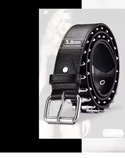 Jewelry Leather Wide Buckle Punk Rock Ammo Belt Size ONE SIZE - 4 Thumbnail