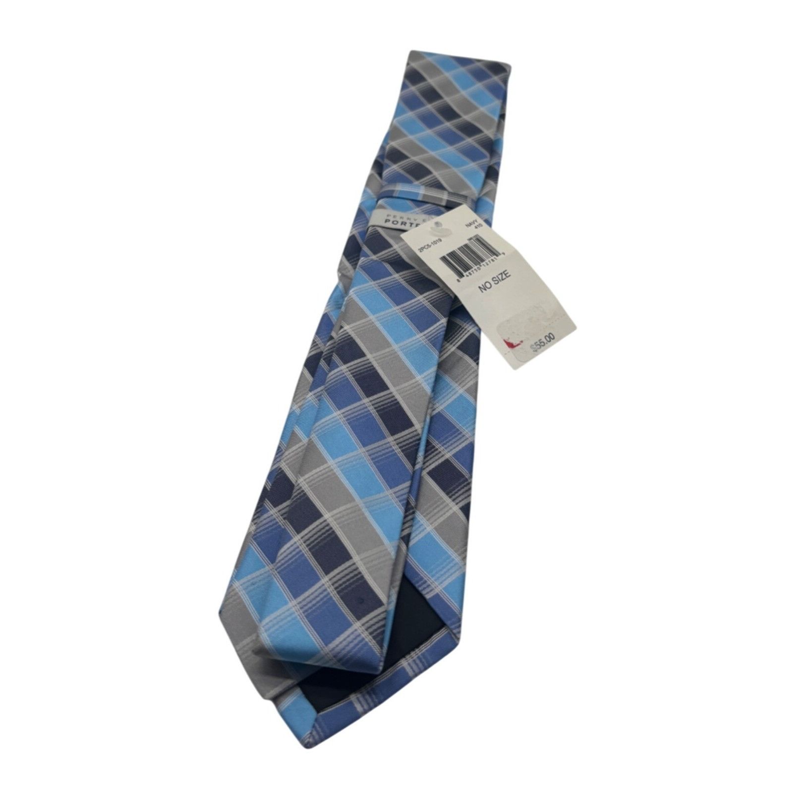 Perry Ellis Perry Ellis Portfolio Plaid Silk Necktie, Blue, OS Size ONE SIZE - 5 Thumbnail