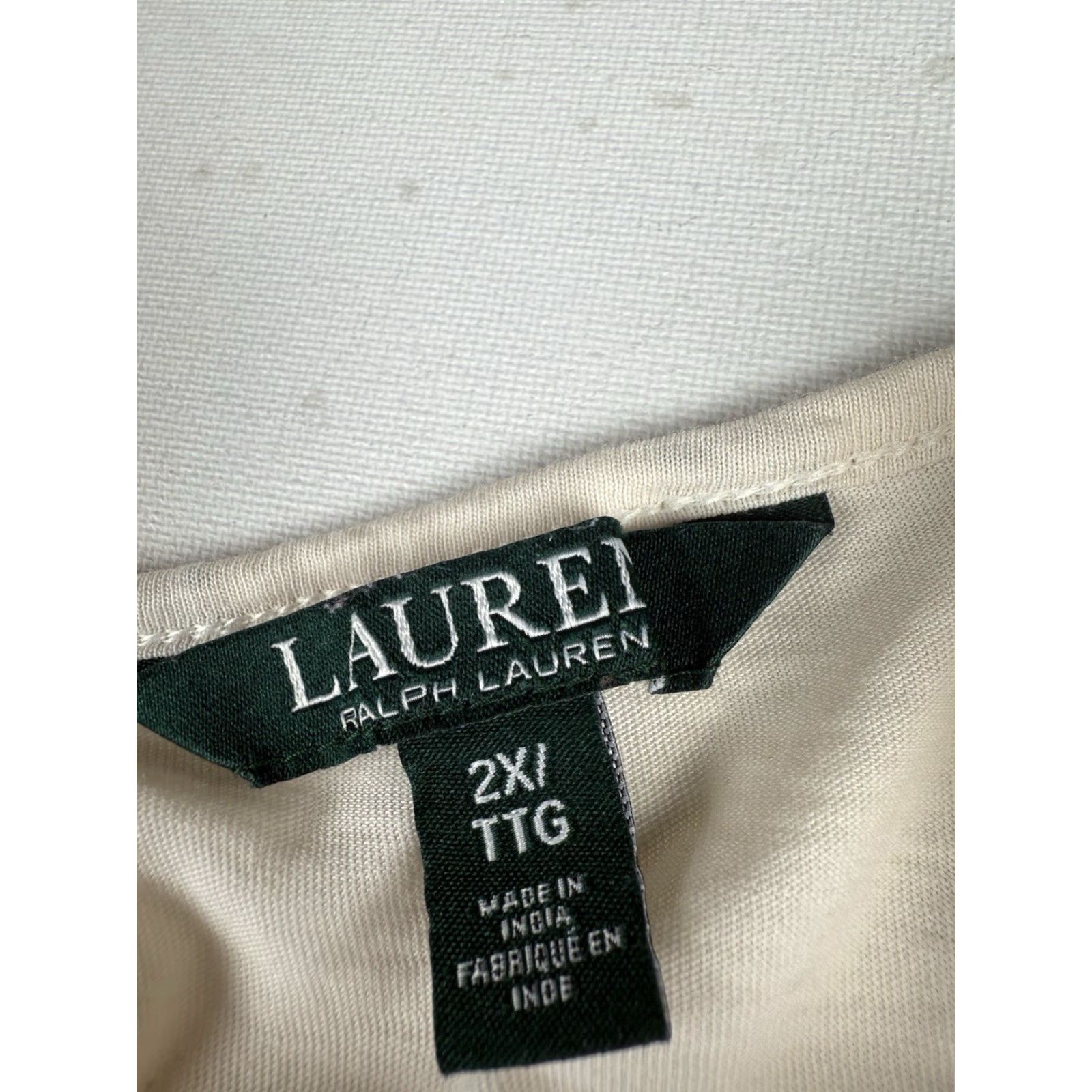 Ralph Lauren Ralph Lauren Blouse Women 2XL Short Sleeve Cream Crochet Travel Womens Size XXL / US 16-18 / IT 52-54 - 2 Thumbnail
