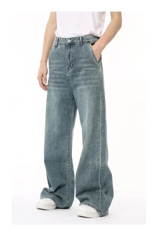 Japanese Brand Manami x Miku Light blue wide-leg loose washed jeans Size US 32 / EU 48 - 4 Thumbnail