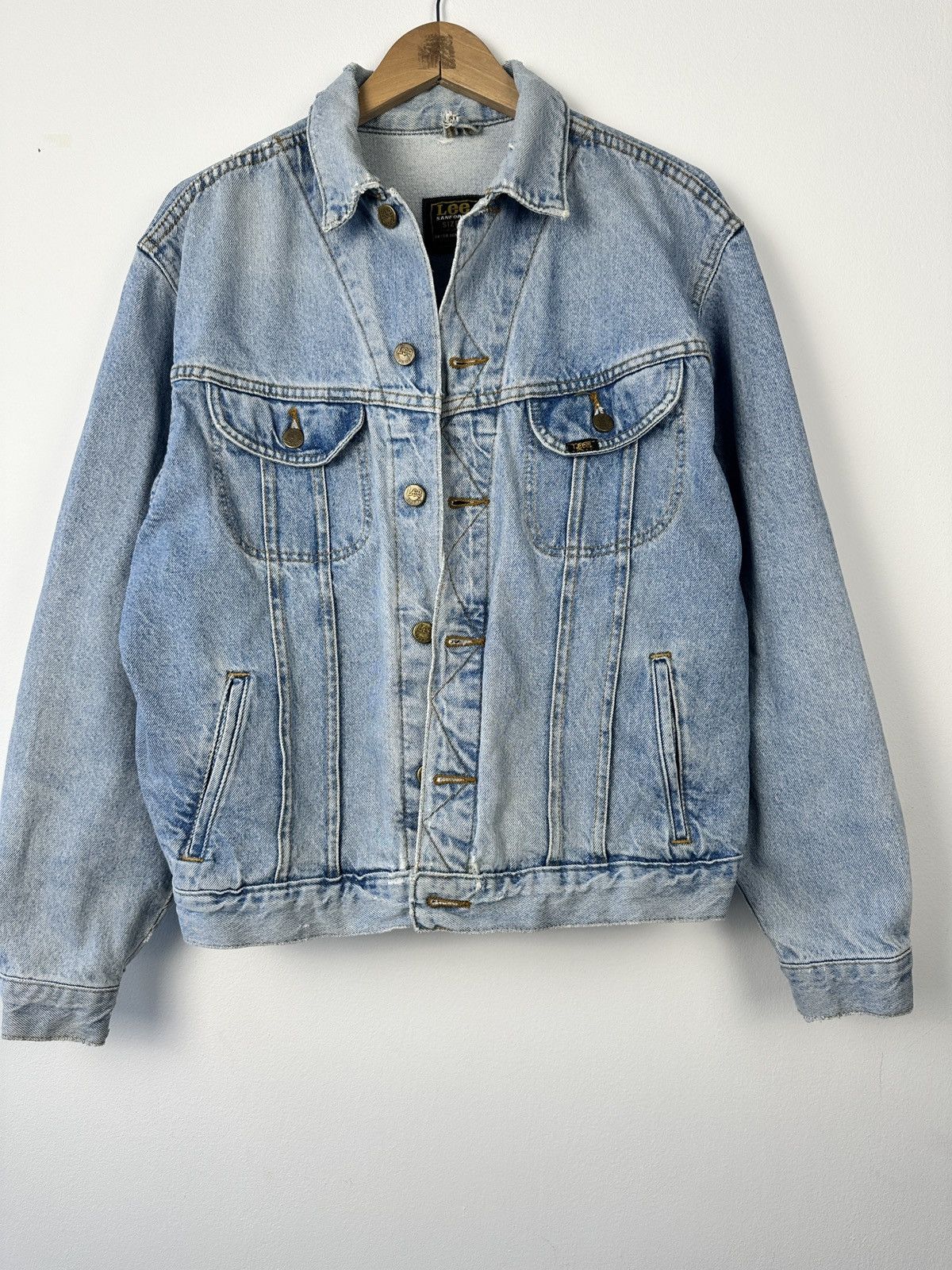Lee Lee Rider Denim Jacket Size L Light Wash Acid Washed Trucker Size US L / EU 52-54 / 3 - 5 Thumbnail