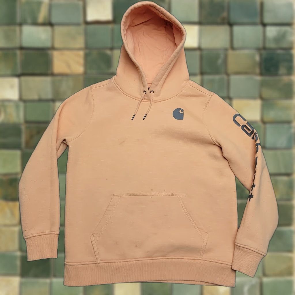 Carhartt Carhartt Hoodie Womens L Orange Relaxed Fit Hooded Sweatshirt Work 102791 Size L / US 10 / IT 46 - 1 Thumbnail