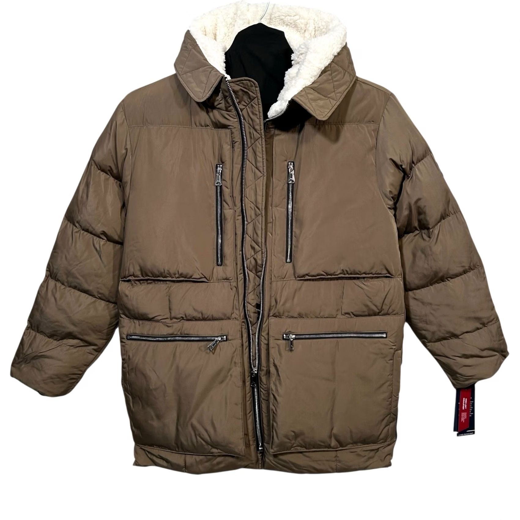 Tommy Hilfiger VINTAGE Tommy Hilfiger Men’s Heavyweight Jacket Quilted Parka Coat M Khaki Hooded Parka Shirt Mens Size US M / EU 48-50 / 2 - 4 Thumbnail