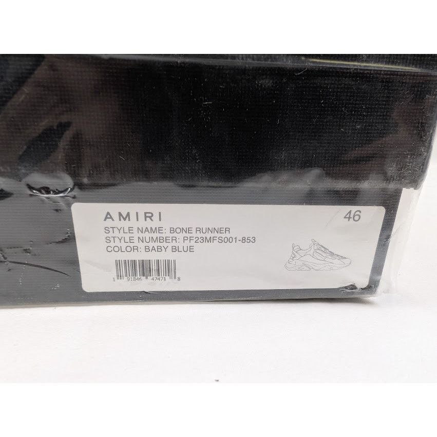 Amiri o1rshd1 Bone Runner Low-Top Sneakers in Baby Blue Size US 13 / EU 46 - 24 Thumbnail