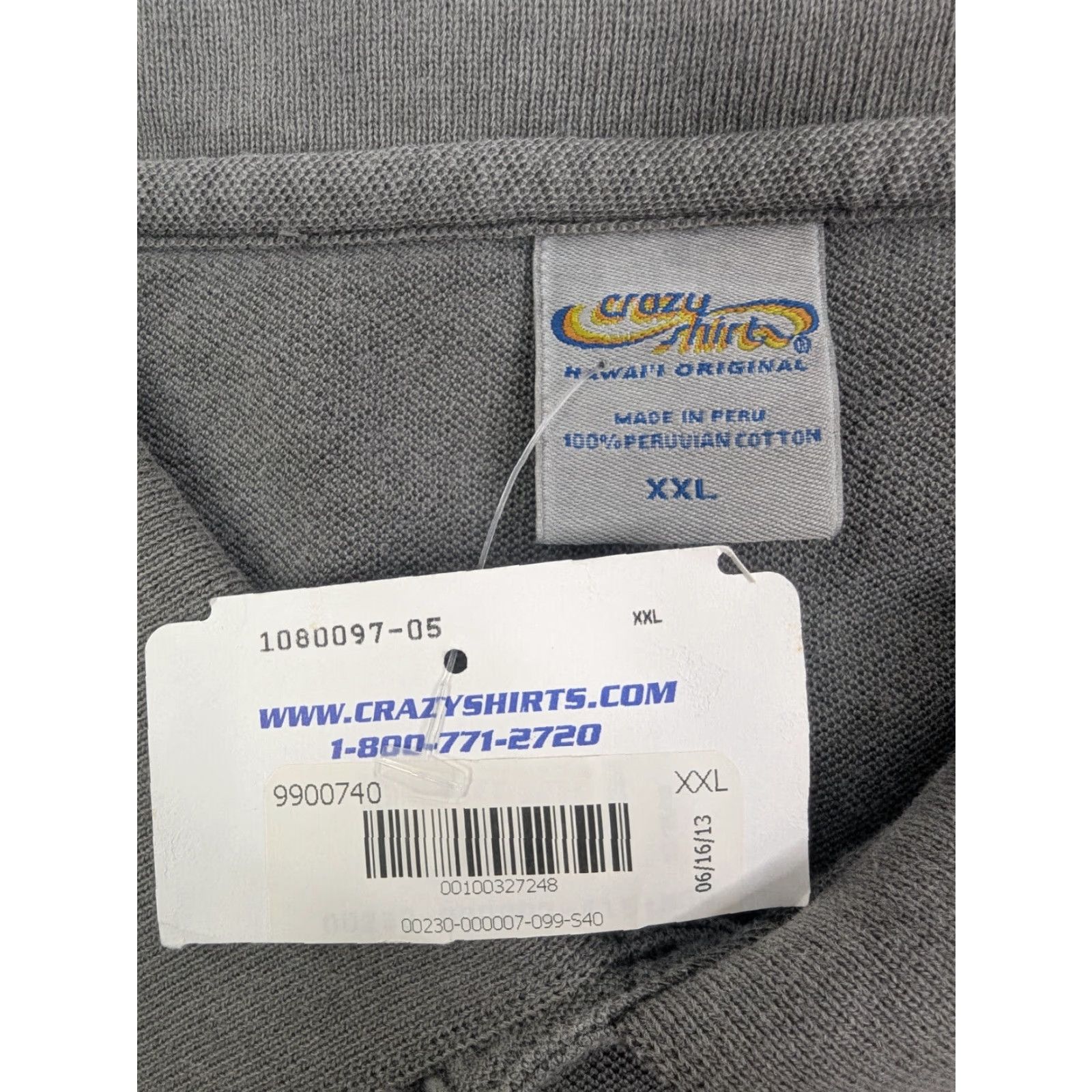 Vintage VINTAGE NWT Crazy Shirts Shirt Gray Polo Logo Embroidered Men's 2XL Short Sleeve Cotton Size US XXL / EU 58 / 5 - 7 Thumbnail