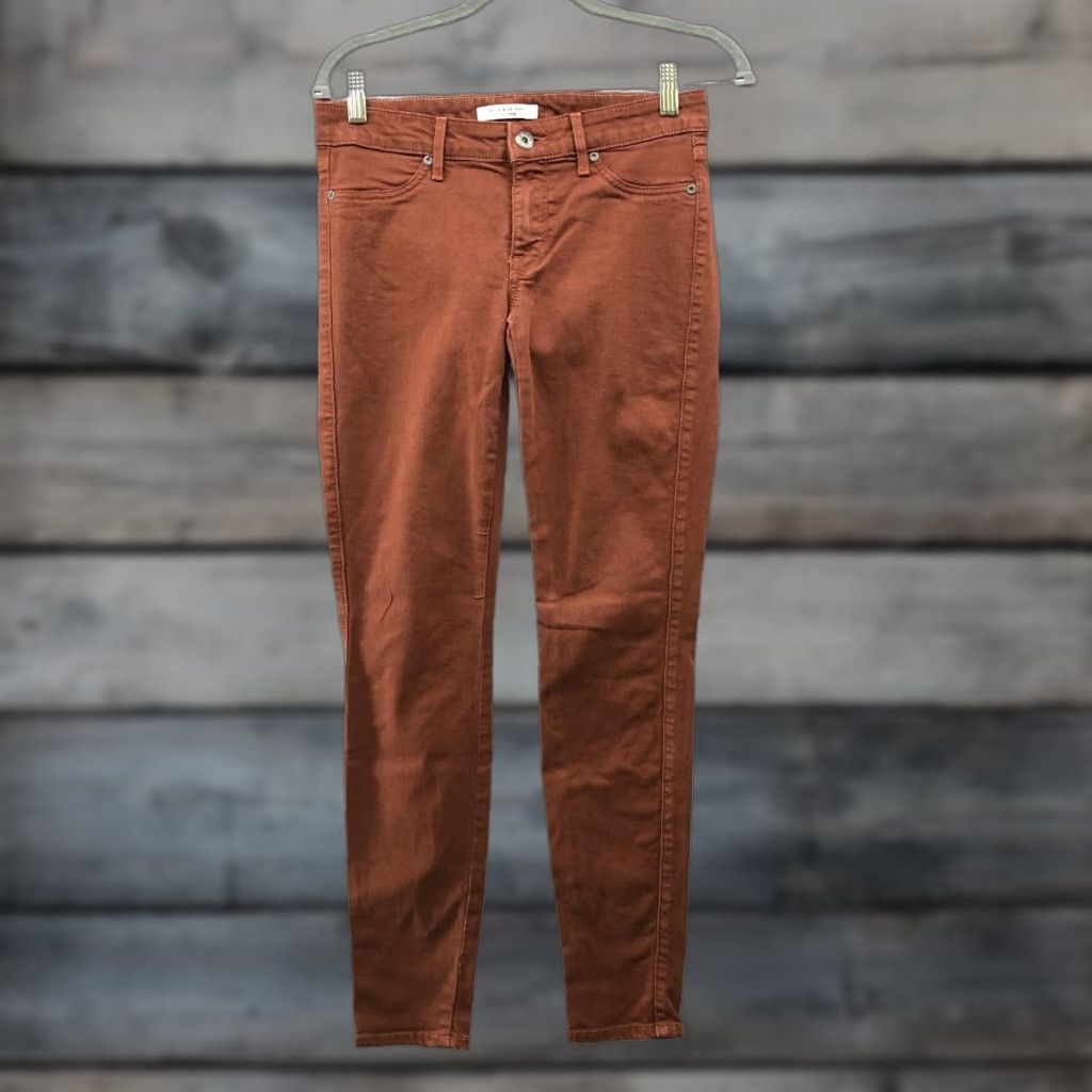CHOCOOLATE Rich & Skinny Low Rise Skinny Jeans Womens 27 Brown Stretch Denim 5-Pocket Size 27" / US 4 / IT 40 - 1 Thumbnail