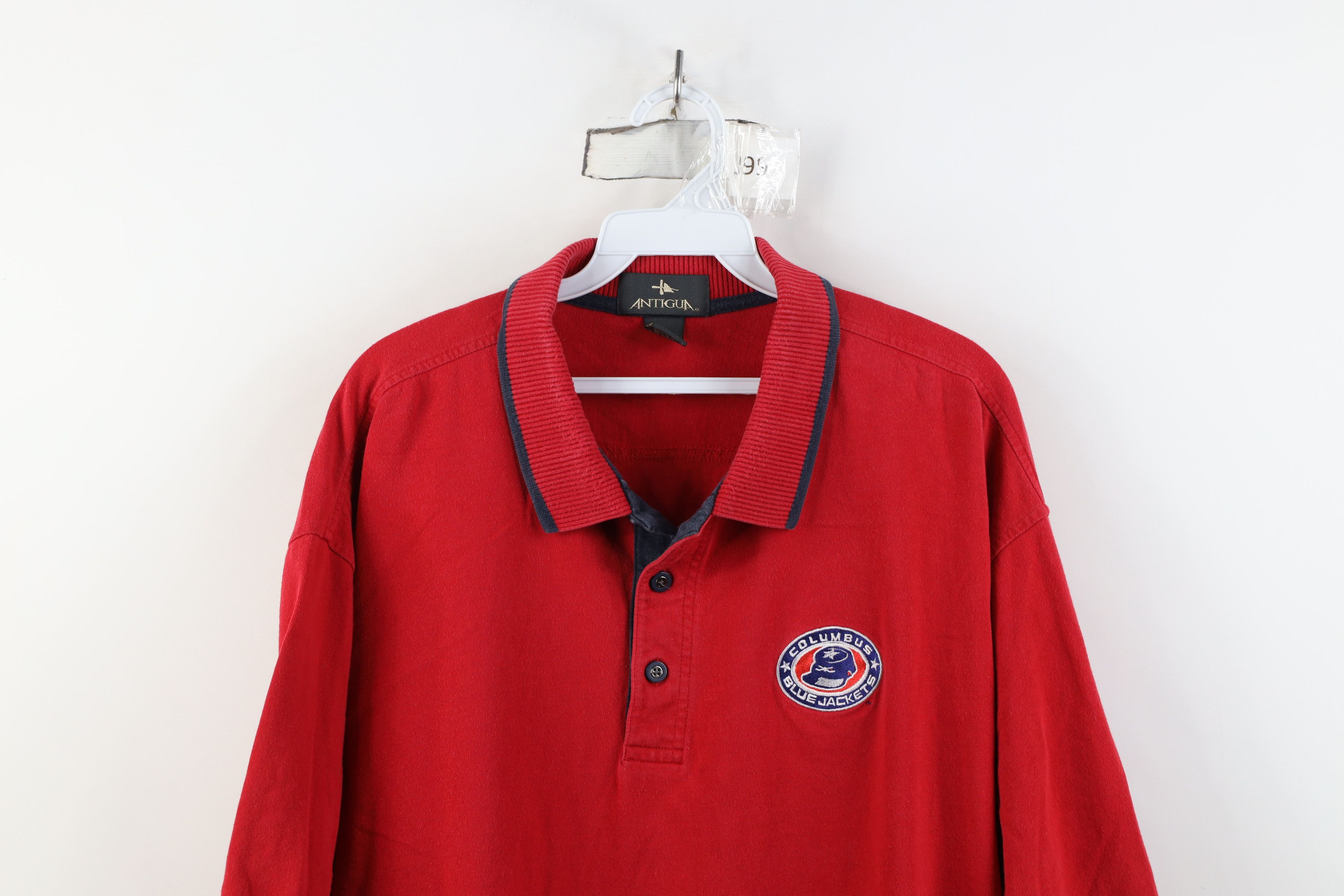 Vintage Vintage 90s Y2K Blue Jackets Hockey Collared Golf Polo Shirt Size US XL / EU 56 / 4 - 2 Thumbnail