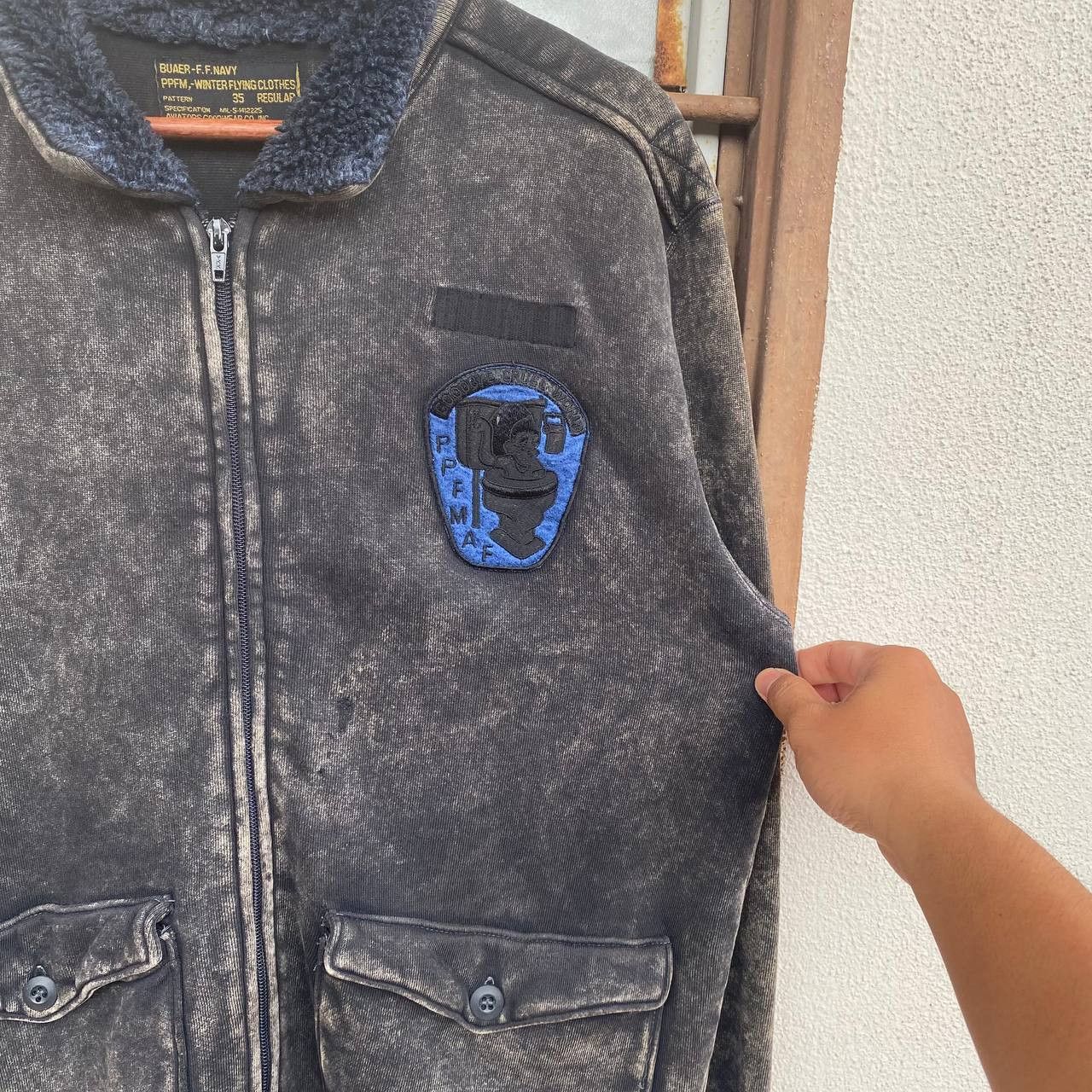 PPFM × Vintage VINTAGE PPFM WINTER FLYING FADED BLACK SHERPA COLLAR Size US M / EU 48-50 / 2 - 7 Thumbnail