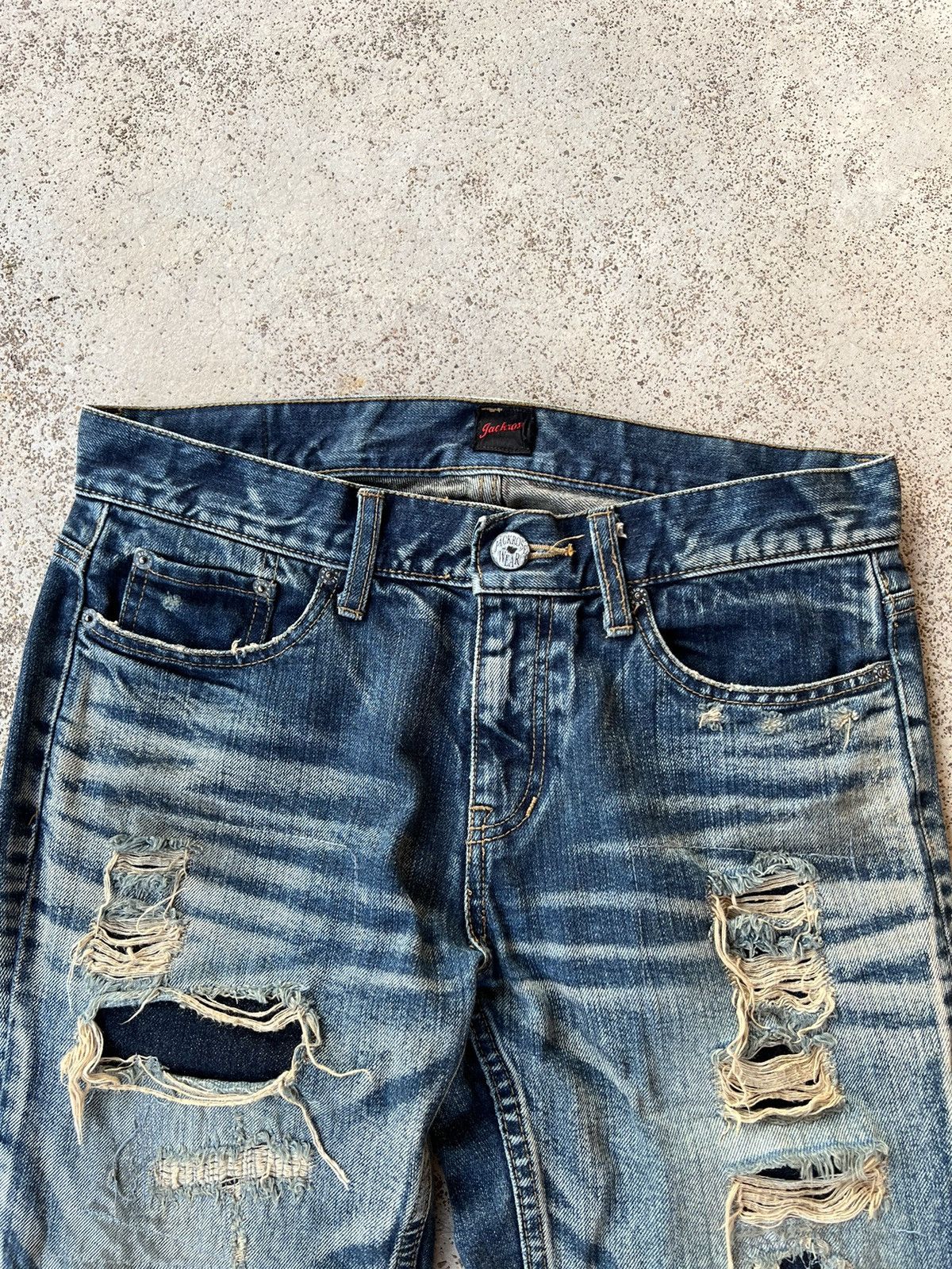 If Six Was Nine × JACKROSE JACK ROSE DISTRESSED RIPPED PUNK JEANS Size US 31 - 5 Thumbnail