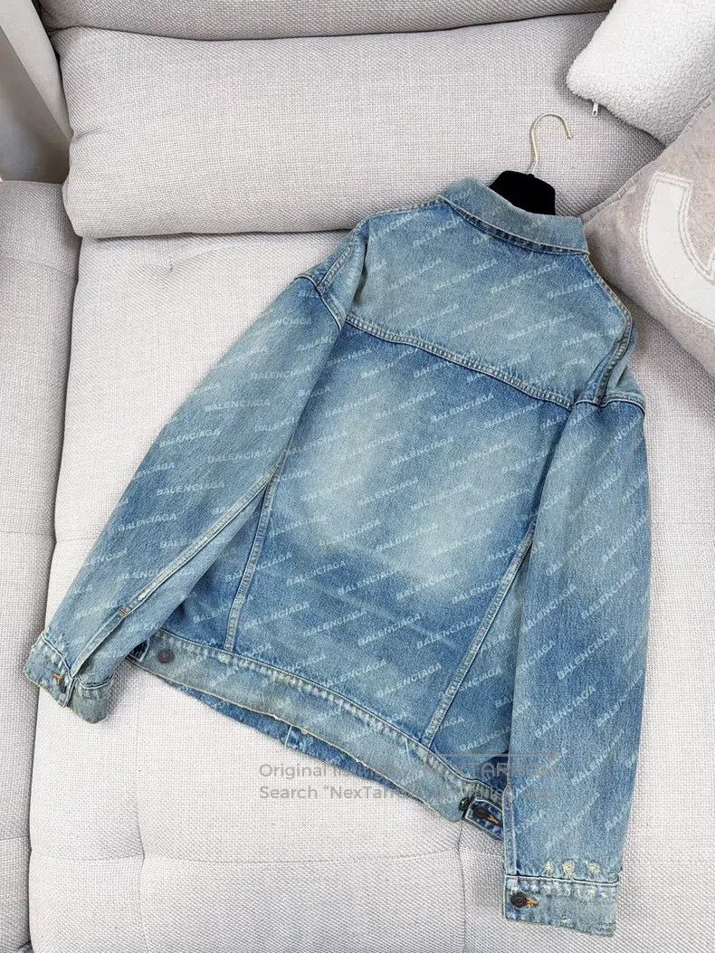 Balenciaga Balenciaga Gradient Full Print Letter Logo Denim Jacket Size US XS / EU 42 / 0 - 2 Thumbnail