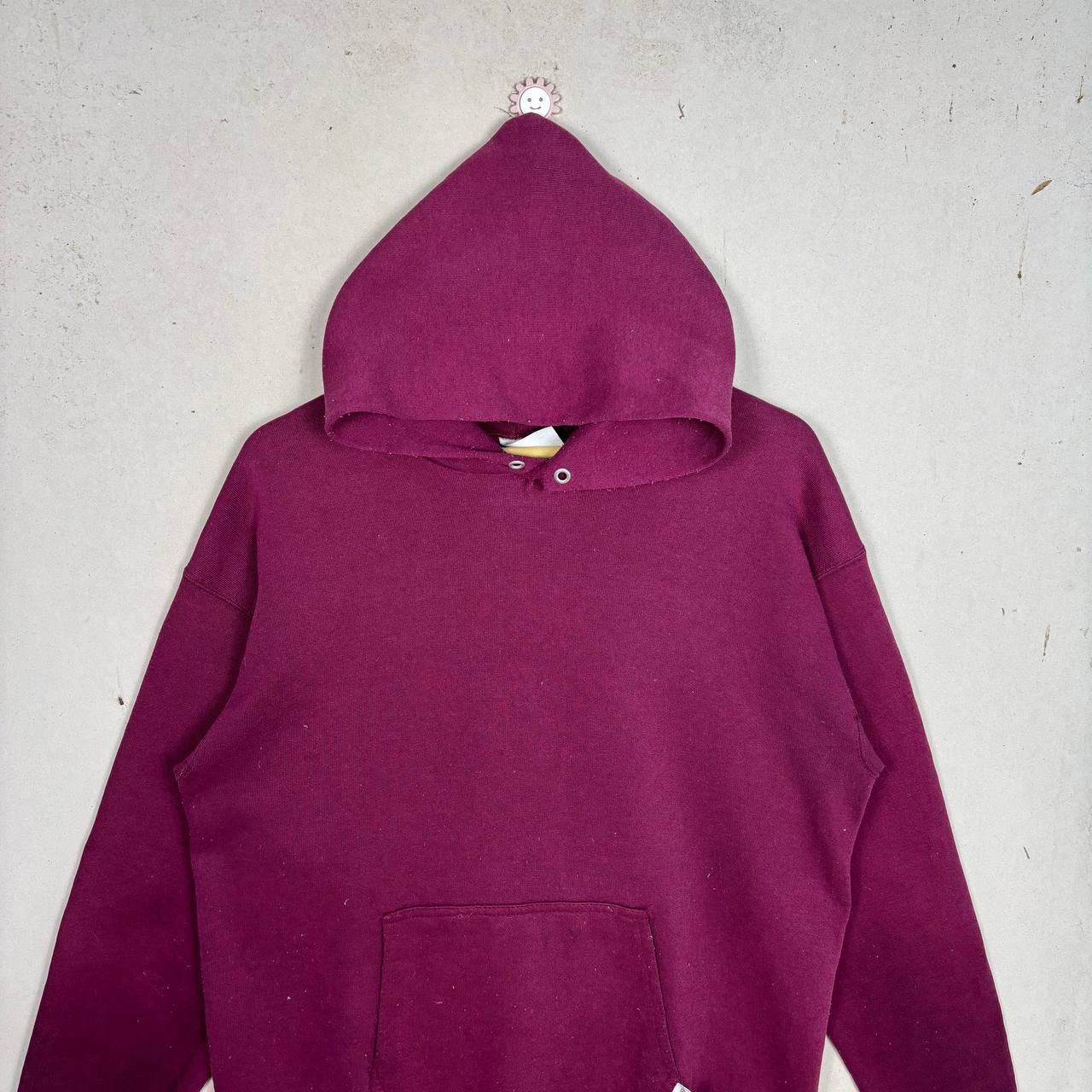 Russell Athletic Thrashed 80s Discus Athletic Burgundy Hoodie L USA Blank Size US L / EU 52-54 / 3 - 3 Thumbnail