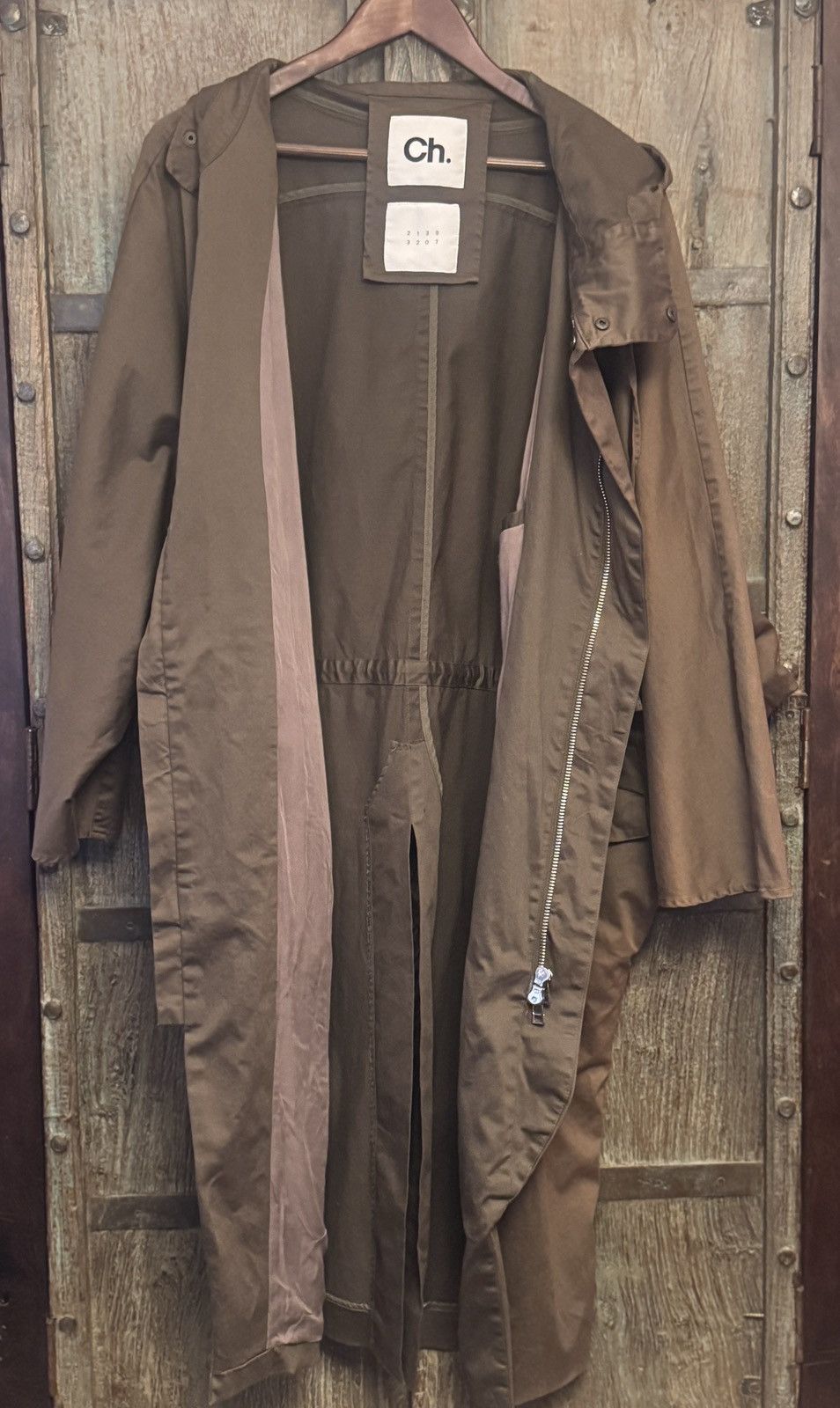 Carolina Herrera Oversized Hooded Fishtail Parka in Dark Khaki Size US M / EU 48-50 / 2 - 5 Thumbnail