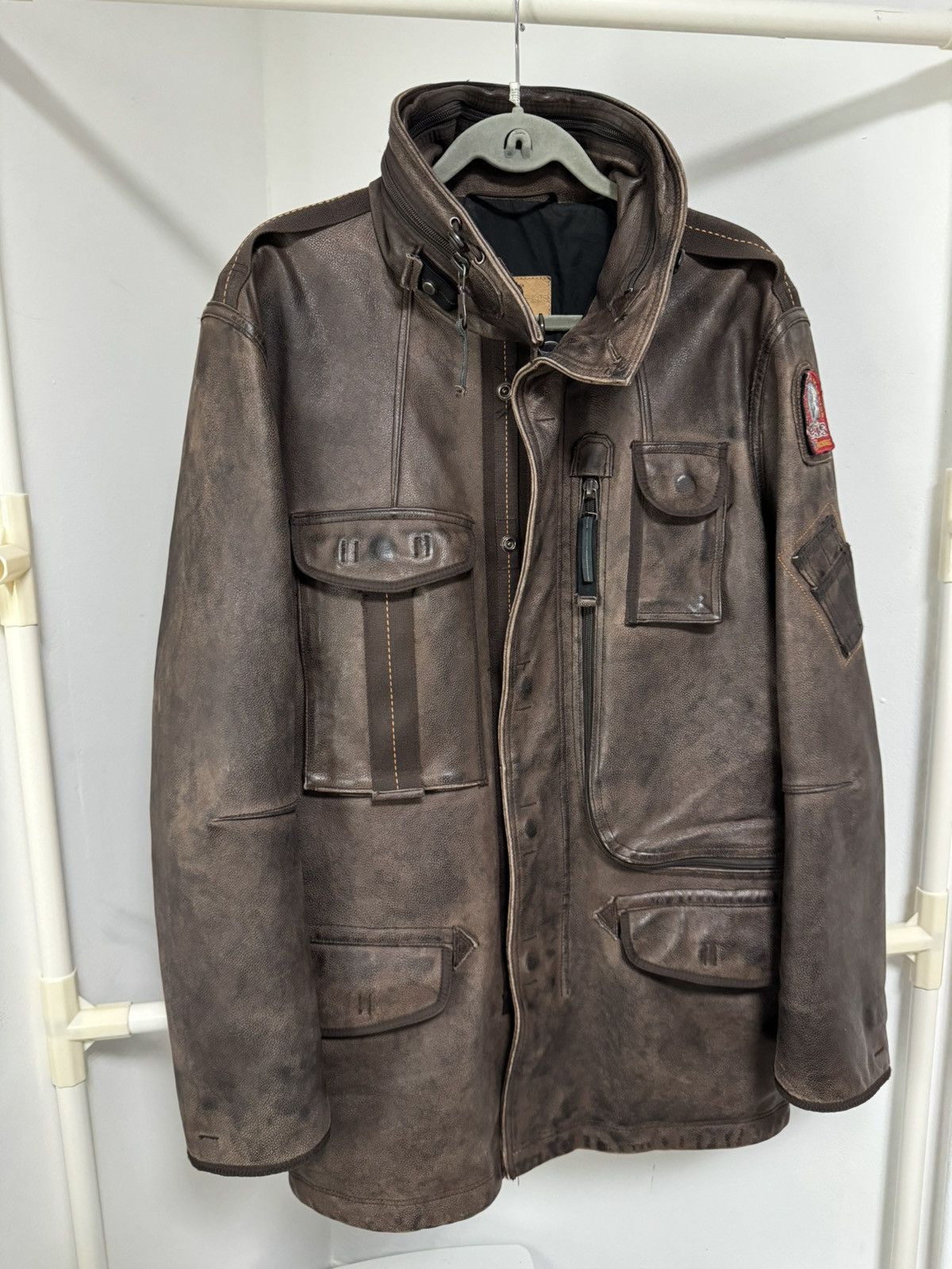 Parajumpers × Vintage Vintage Rare Parajumpers Distressed Real Leather Jacket Size US XL / EU 56 / 4 - 3 Thumbnail