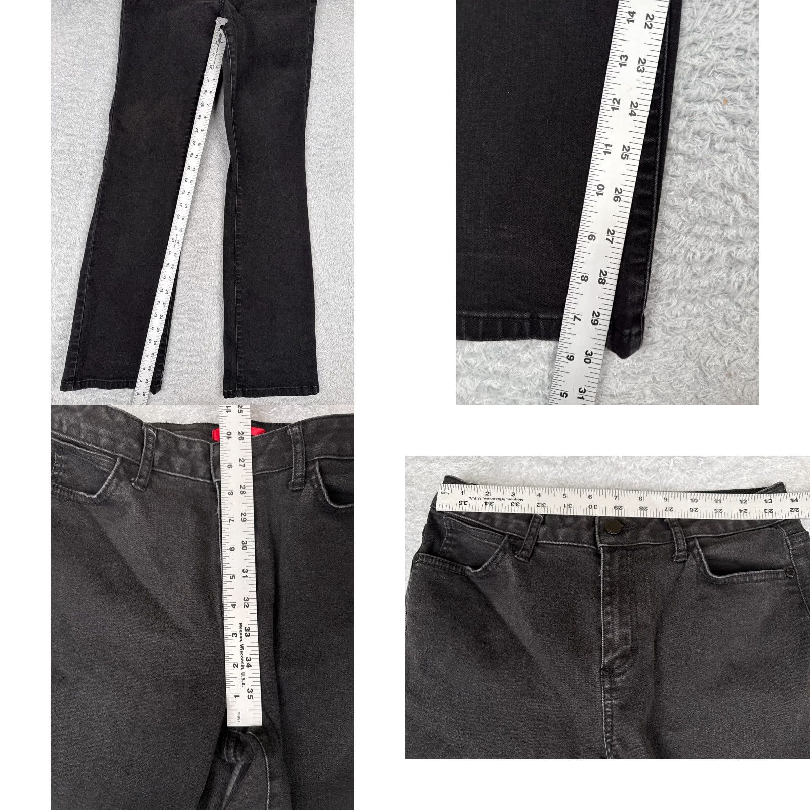 Vintage Jenifer Lopez Jeans Womens Bootcut Jeans 28 Black Denim Mid Rise 28x30 Regular 5-Pocket Rock Distressed Jeans Mens Womens Size 28" / US 6 / IT 42 - 8 Thumbnail