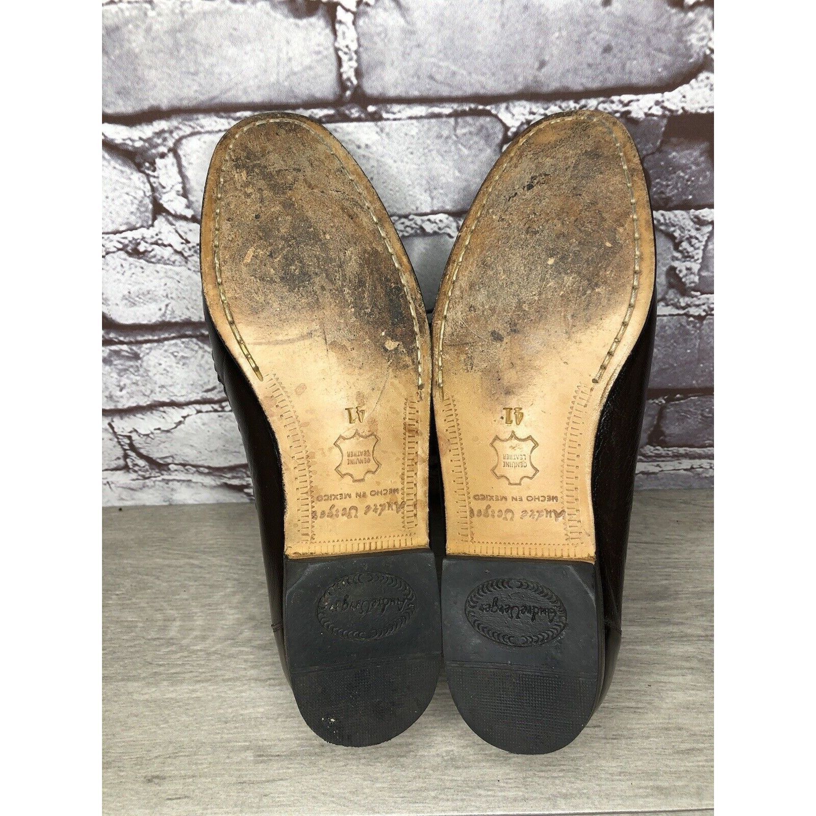 Other Andre Verger Brown Leather Tassel Loafers Handsewn Shoes Men Size US 8 / EU 41 - 6 Thumbnail