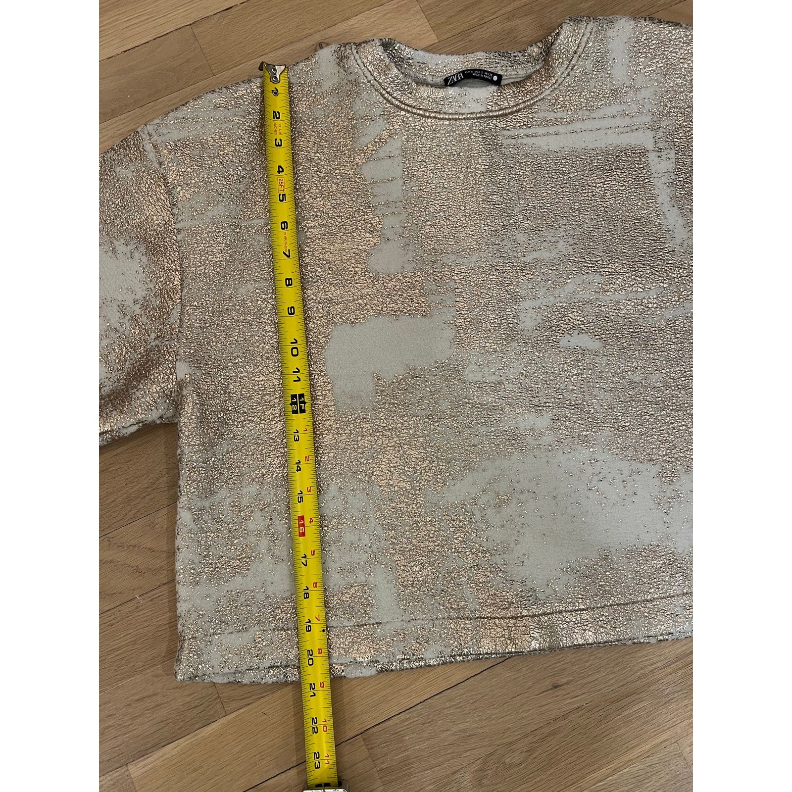 Zara Zara Gold Foiled Oversized Sweatshirt (Sz S) Size S / US 4 / IT 40 - 5 Thumbnail