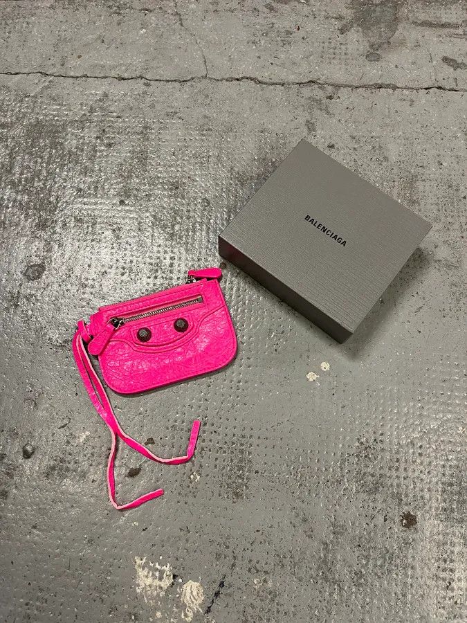 Balenciaga Balenciaga City Pink Cracked Leather Wallet Size ONE SIZE - 2 Thumbnail