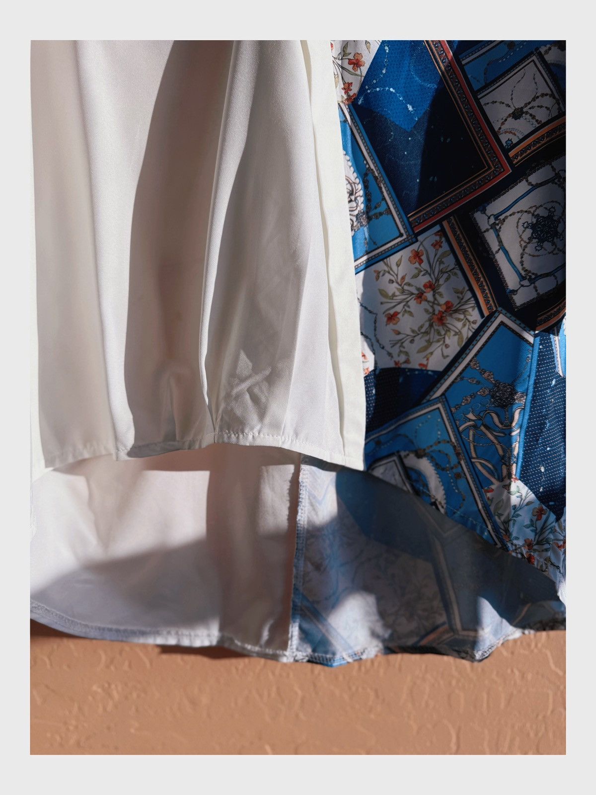 Other Statement Split Shirt – Half Solid White, Half Patch Print Size XL / US 12-14 / IT 48-50 - 6 Thumbnail