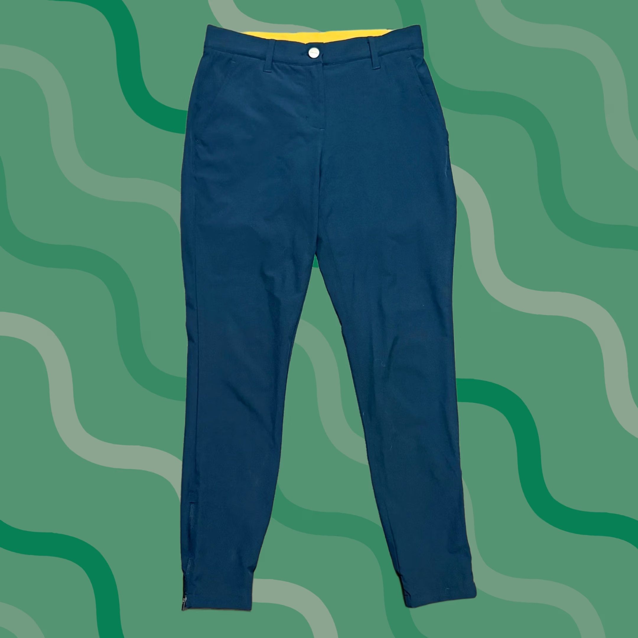 Macade Golf Pants Mens 36 Regular Blue Slim Fit Tapered Ankle Zip Performance, Men's