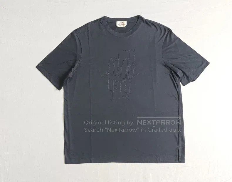 Hermes Hermes Men's short-sleeve T-shirt, navy blue, 100% cotton Size US L / EU 52-54 / 3 - 1 Thumbnail