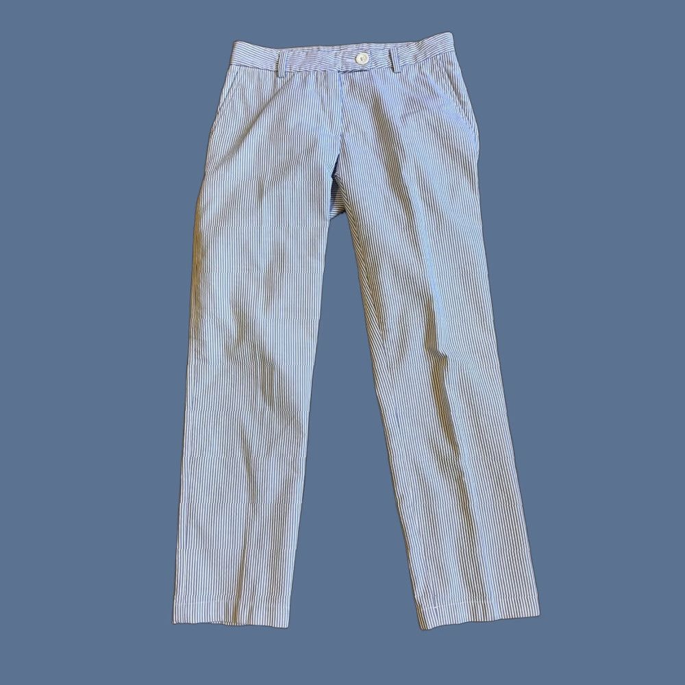 Rubinacci Amina Rubinacci Divino O Seersucker Pants Women’s 40 XS Blue Striped Italy Pants Women’s 40 XS Blue Seersucker Striped Vintage No Size 27" / US 4 / IT 40 - 1 Thumbnail
