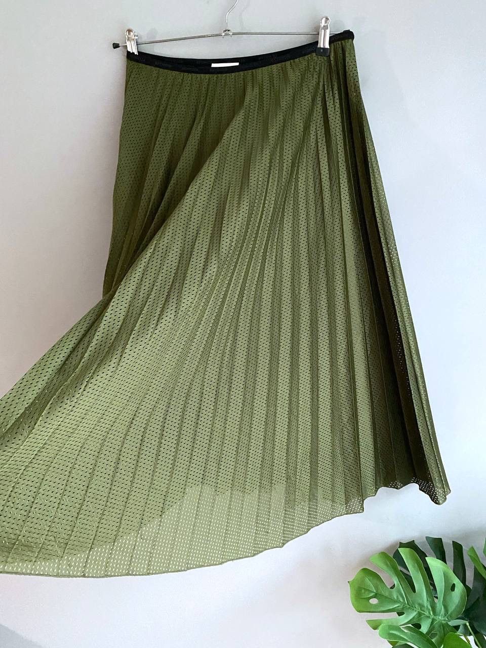 Designer × Moncler Moncler Gonna Pleated Midi Green Skirt, Size 44 Size 34" / US 12 / IT 48 - 13 Thumbnail