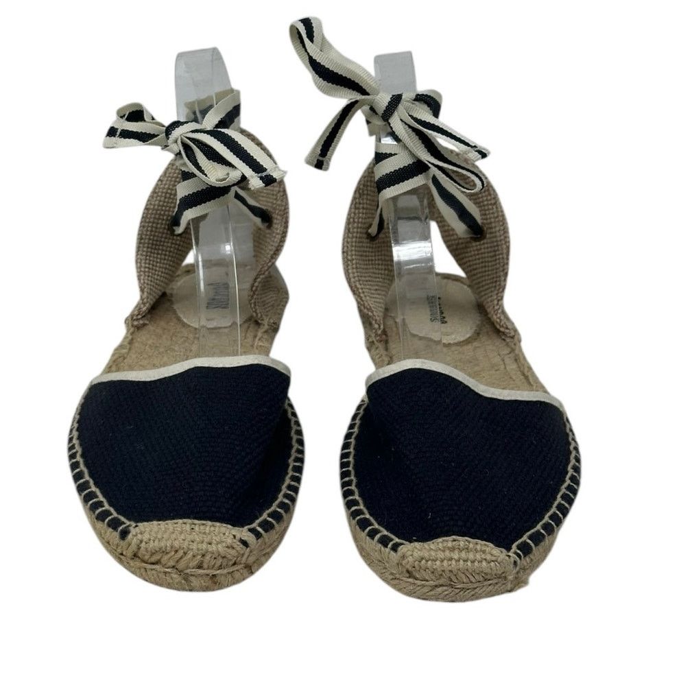 Soludos Soludos black canvas tie up espadrilles sandal shoes size 9 Size US 9 / IT 39 - 2 Thumbnail