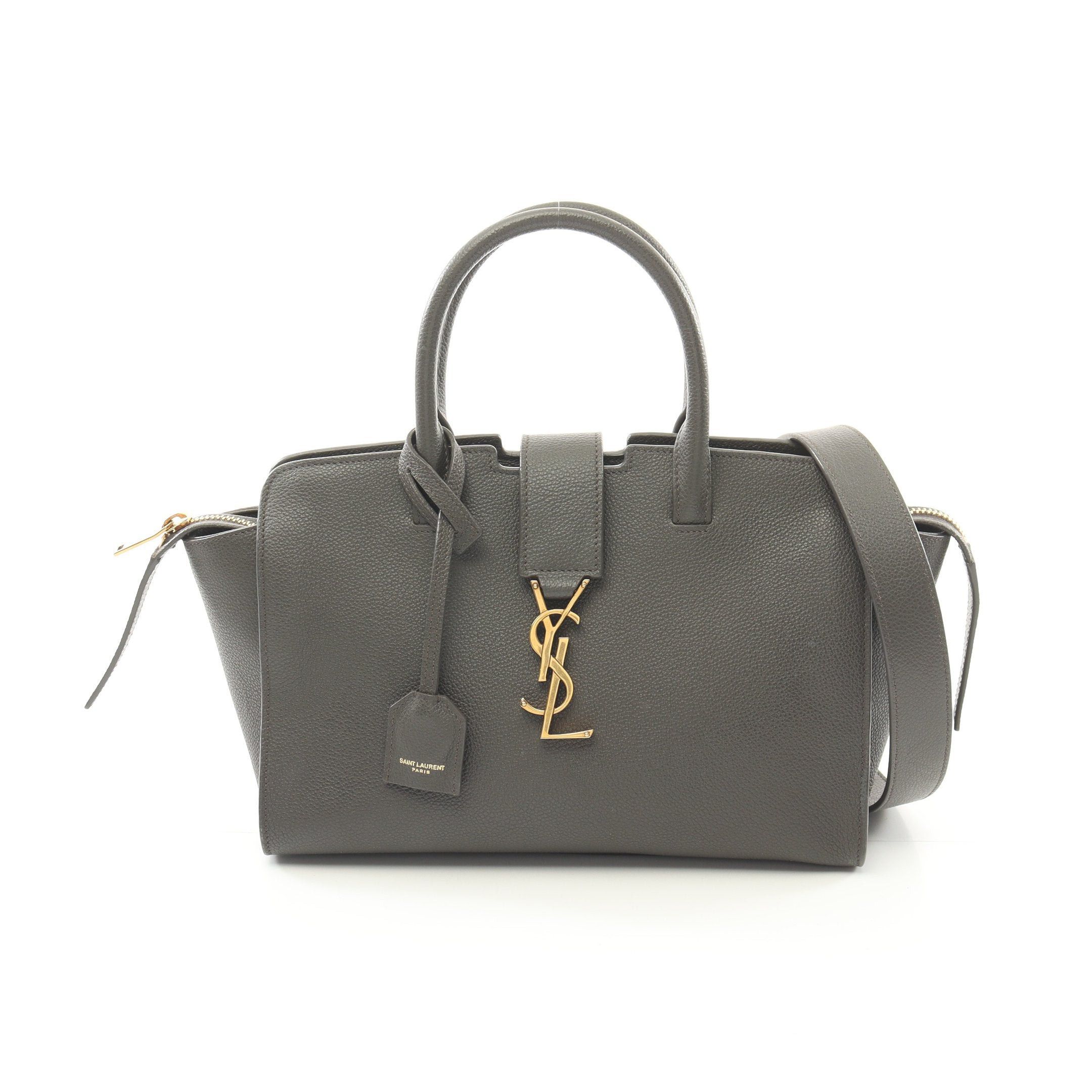 Yves Saint Laurent Yves Saint Laurent Baby Downtown Handbag Leather Gray Size ONE SIZE - 1 Thumbnail