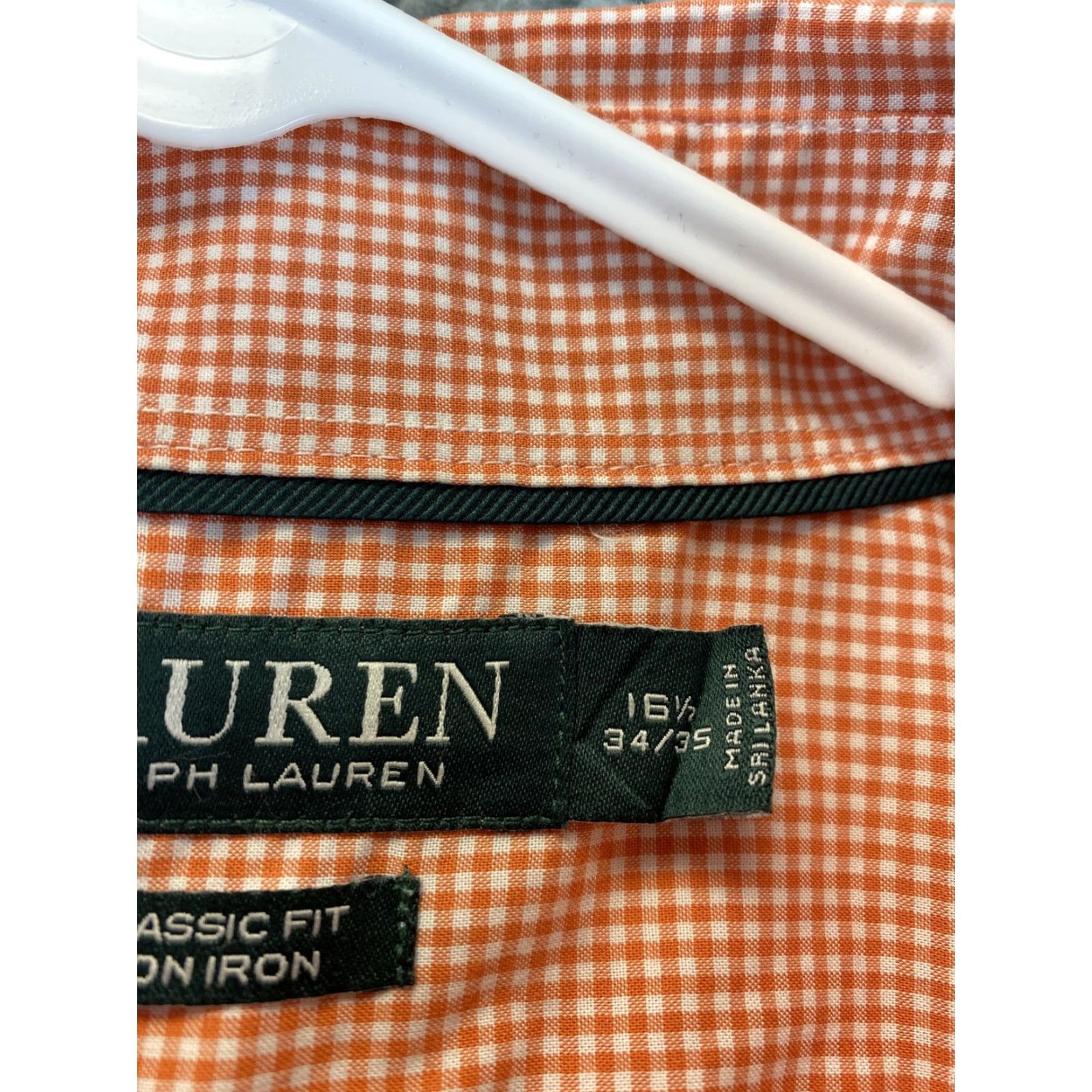 Ralph Lauren Ralph Lauren Orange Checked Men’s 16.5 34/35 Classic Fit Button Shirt /85-27 Size US L / EU 52-54 / 3 - 6 Thumbnail