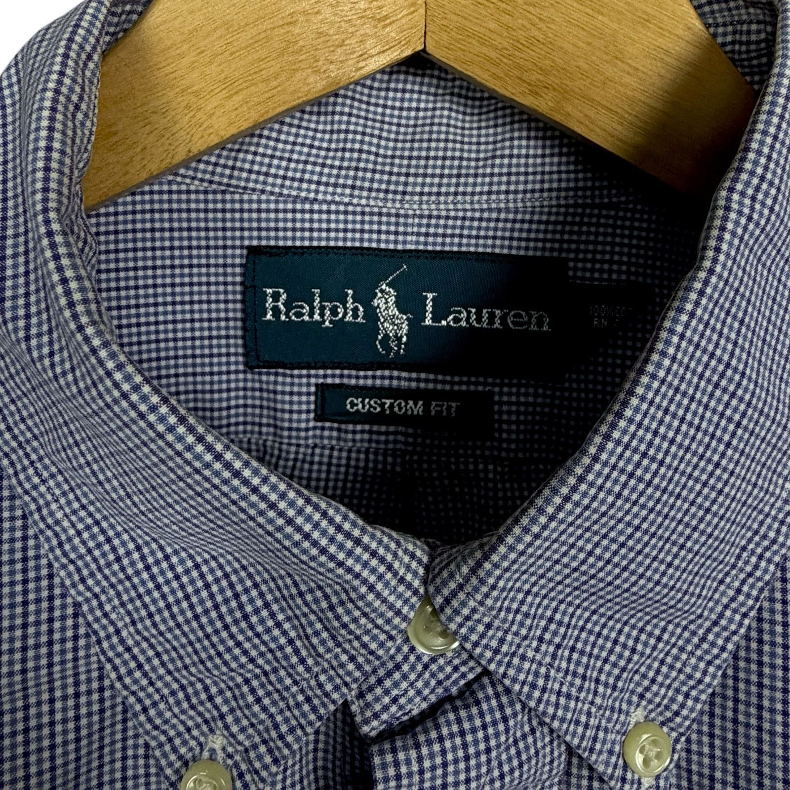 Ralph Lauren Ralph Lauren Vintage Men's L Blue Gingham Button Down Shirt Size US L / EU 52-54 / 3 - 6 Thumbnail