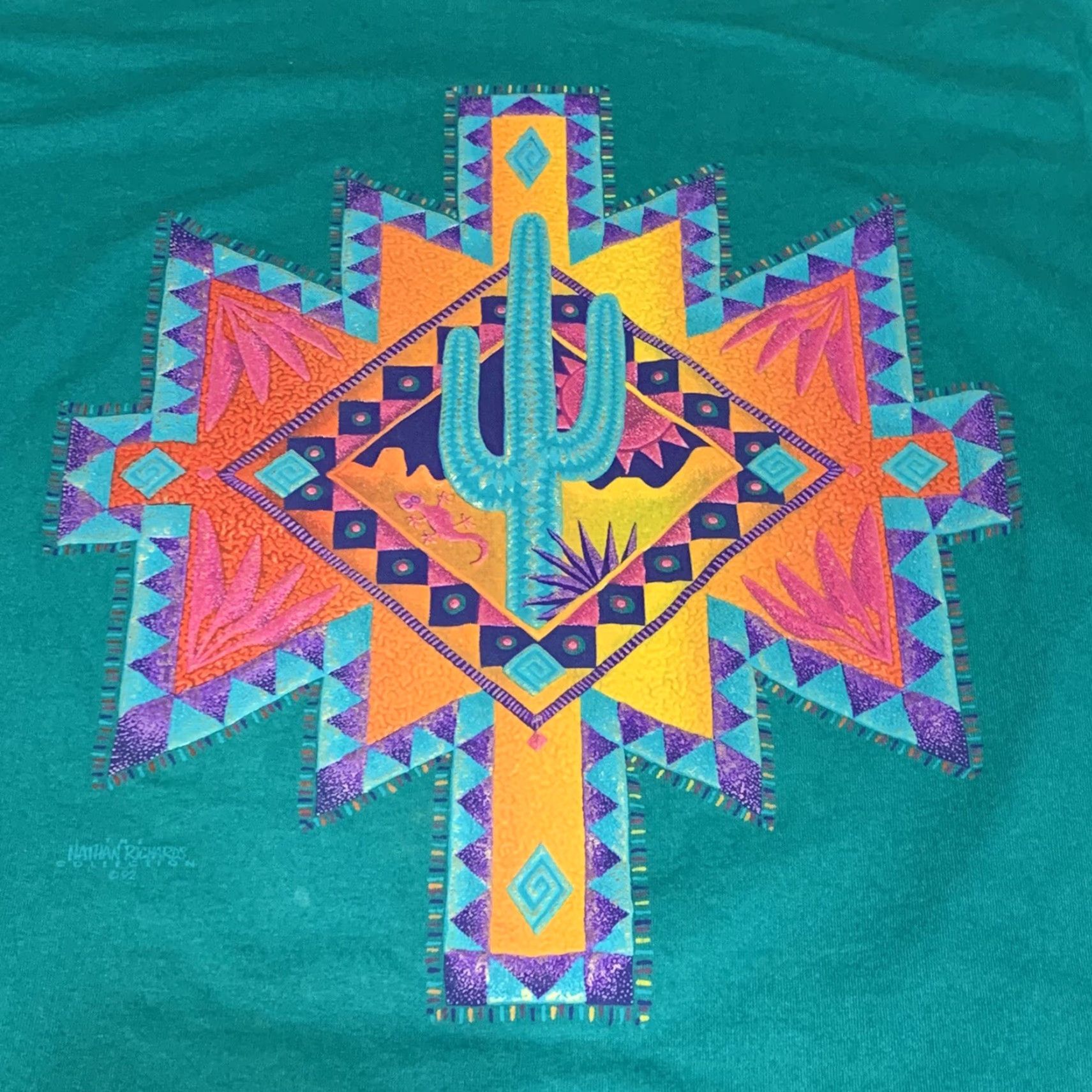 Vintage Vtg 1992 Nathan Richards Collection T-Shirt South Western Aztec Graphic Size M Size US M / EU 48-50 / 2 - 3 Thumbnail