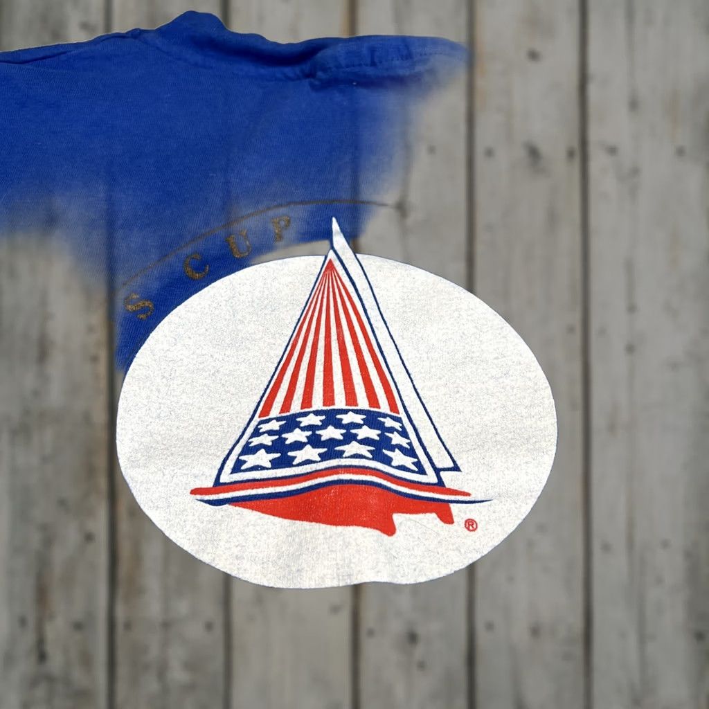 Vintage VINTAGE America’s Cup Challenge Shirt L Blue 1987 Newport Ca Short Sleeve Cotton Mens Size US L / EU 52-54 / 3 - 1 Thumbnail
