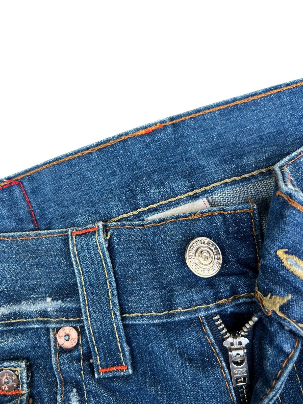 True Religion Vintage 2000s True Religion JOEY Distress Denim Flare Jeans Size US 30 / EU 46 - 7 Thumbnail